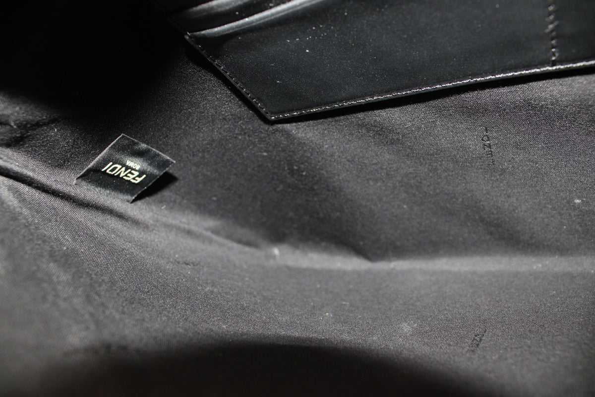 Fendi Large Flat Pouch In Tessuto Vetrificato