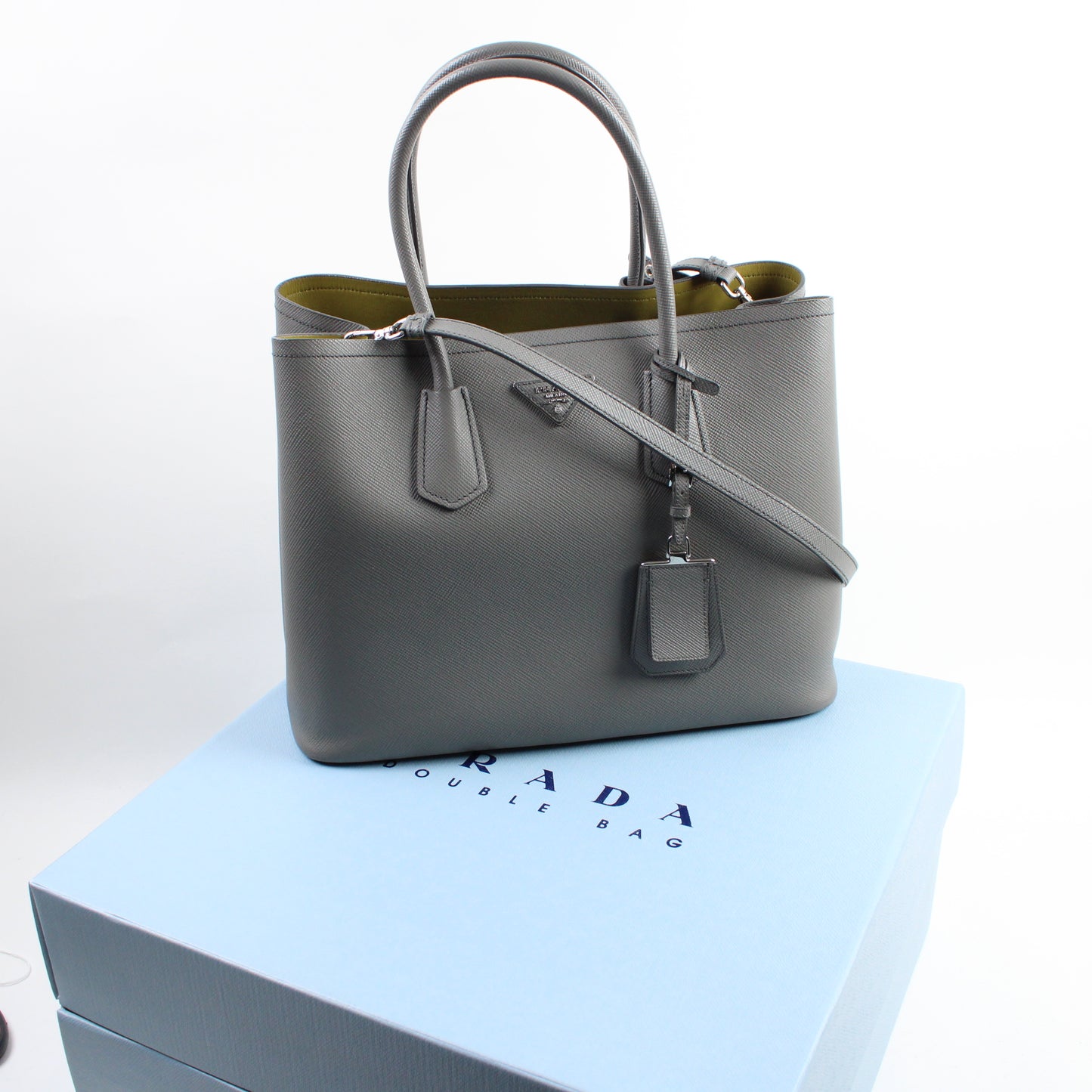 Prada Double In Pelle Saffiano Large