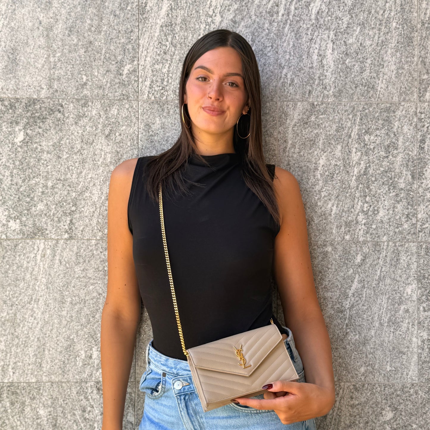 Saint Laurent Cassandre Portafoglio Con Catena
