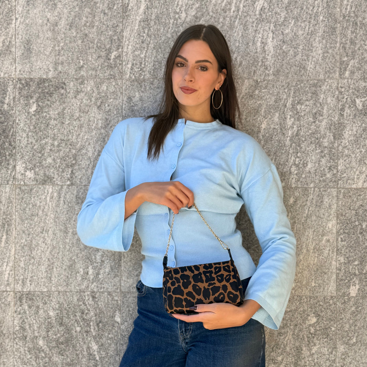 Fendi Borsa A Spalla In Stampa Leopardata