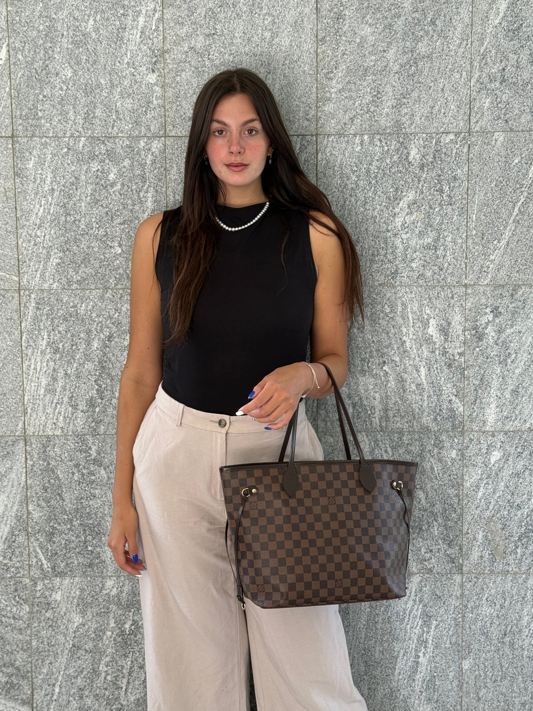Louis Vuitton Neverfull MM In Damier Canvas