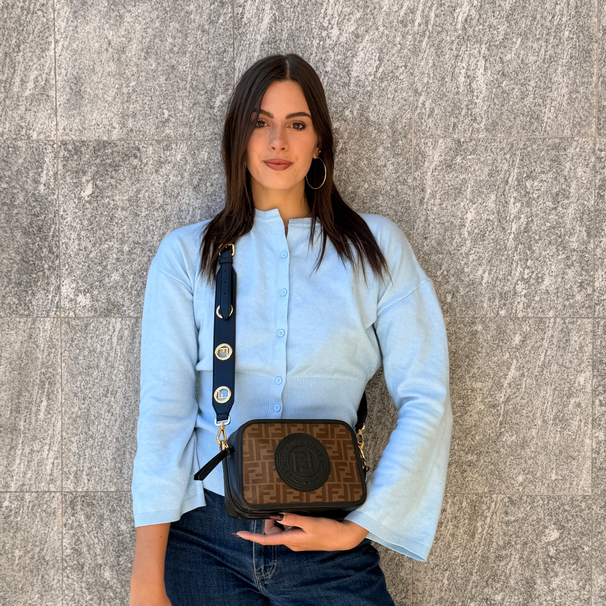 Fendi FF 1974 Camera Case In Tessuto Vetrificato