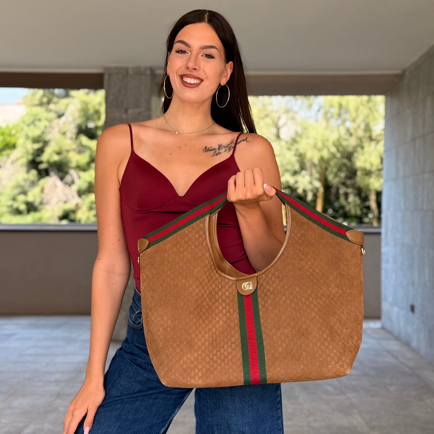 Gucci Giglio Misura Grande Scamosciata