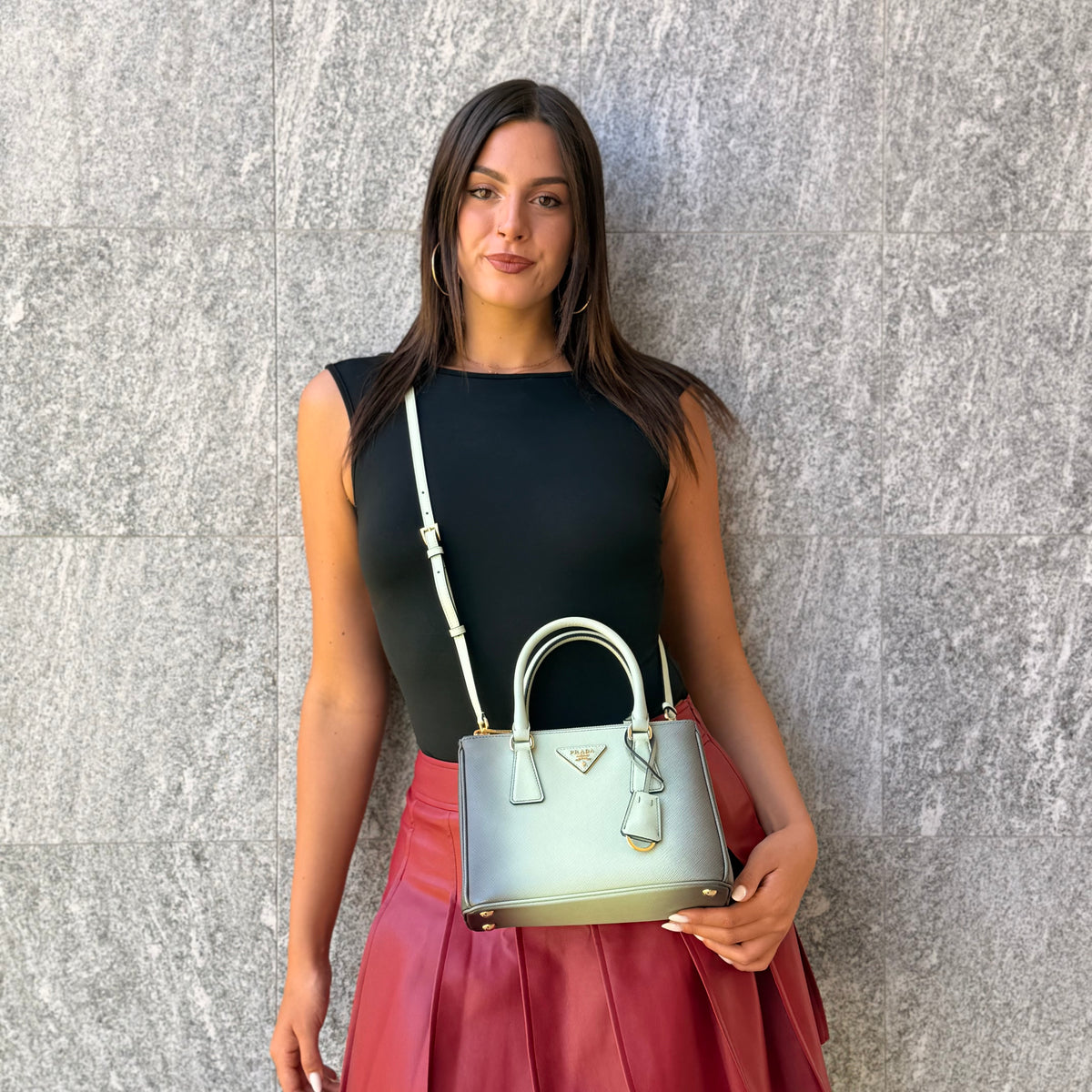 Prada Galleria Small Ombré Verde