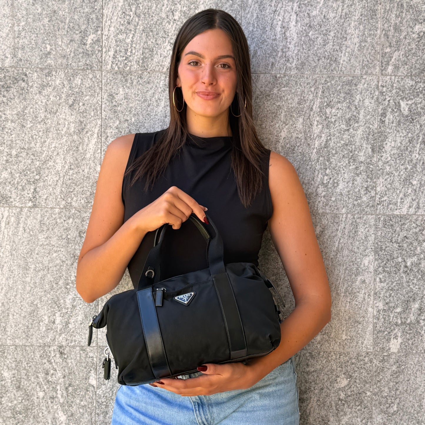 Prada Borsa A Mano In Nylon