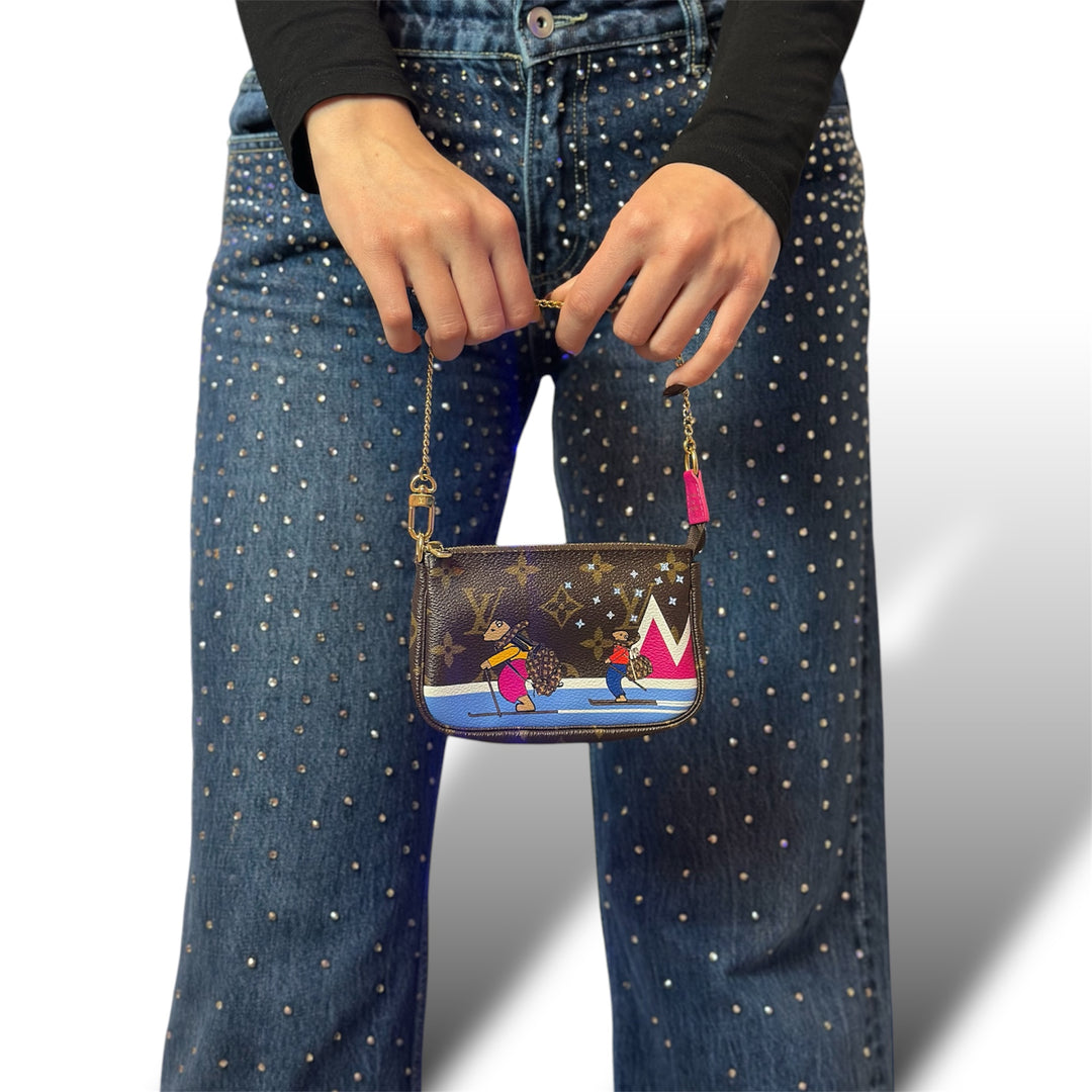 Louis Vuitton Mini Pochette Accessories Bears on Skis