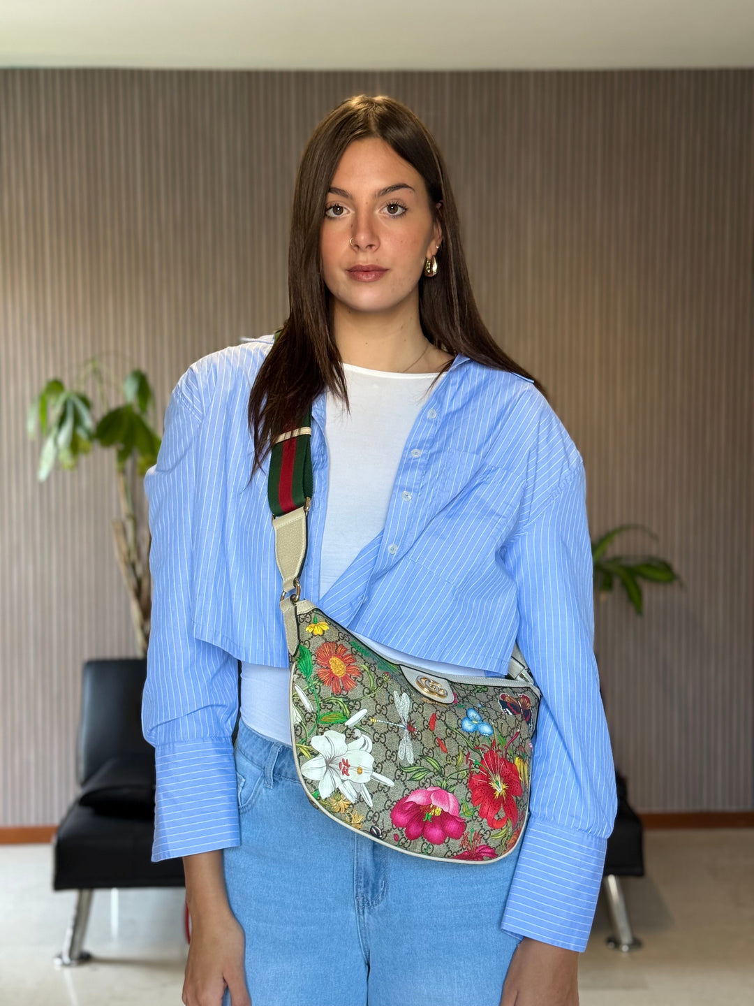 Gucci GG Supreme Flora Borsa A Tracolla