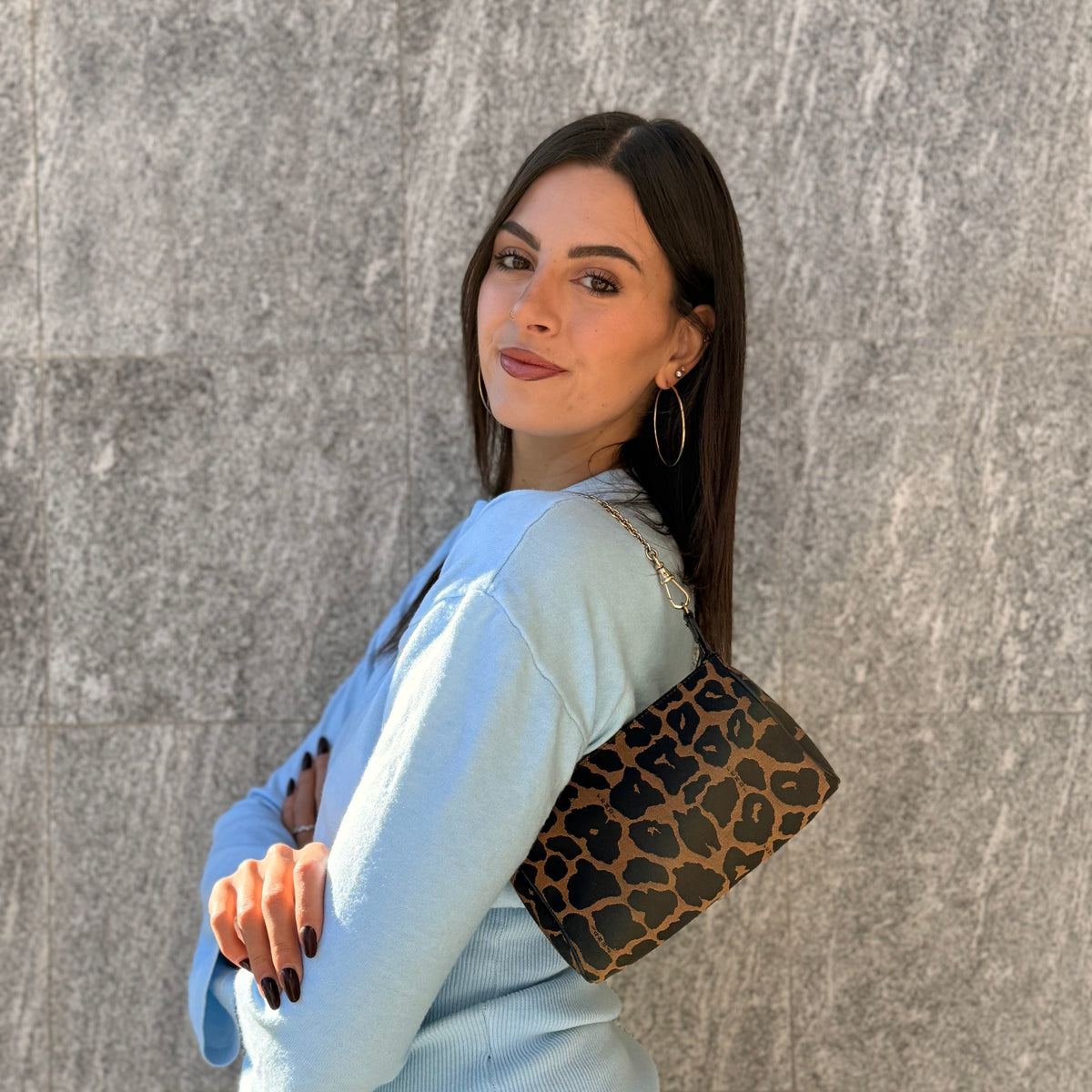 Fendi Borsa A Spalla In Stampa Leopardata