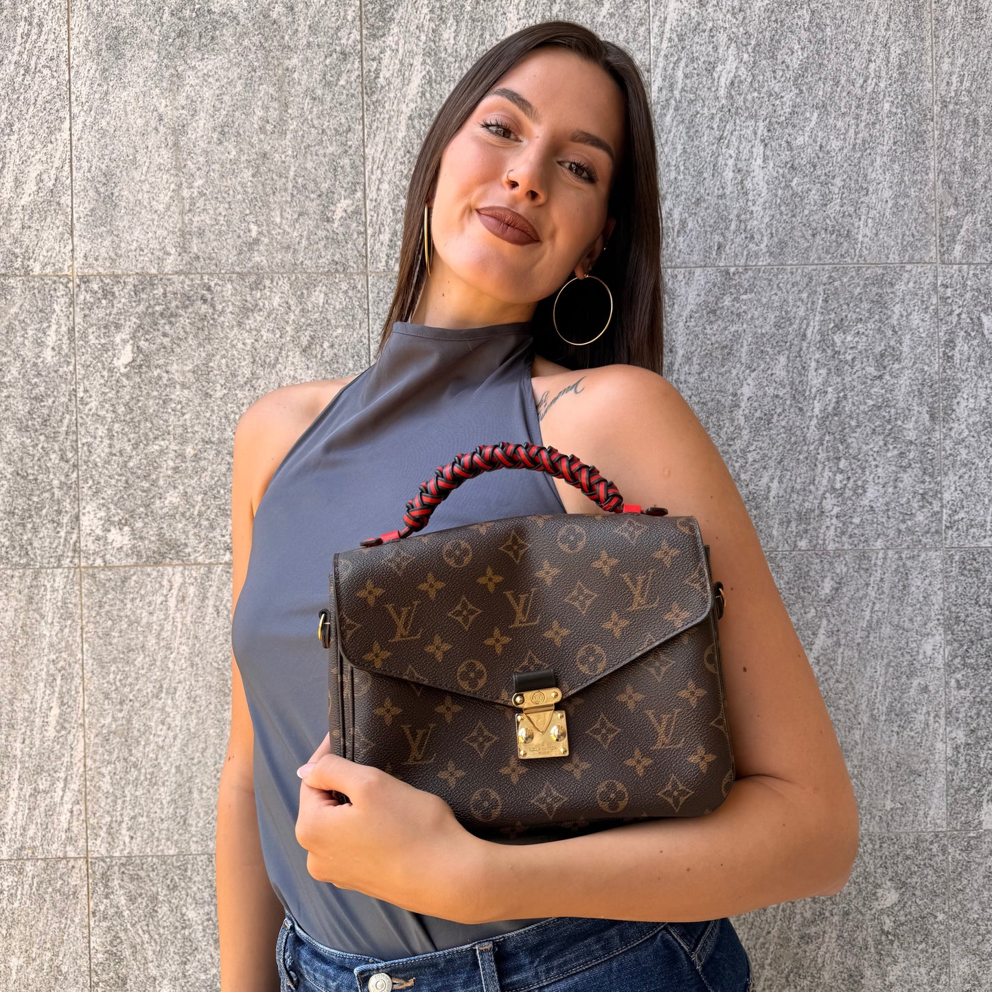 Louis Vuitton Pochette Mètis Braided Coquelicot