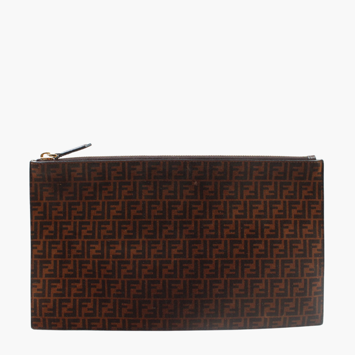 Fendi Medium Flat Pouch In Pelle Scamosciata