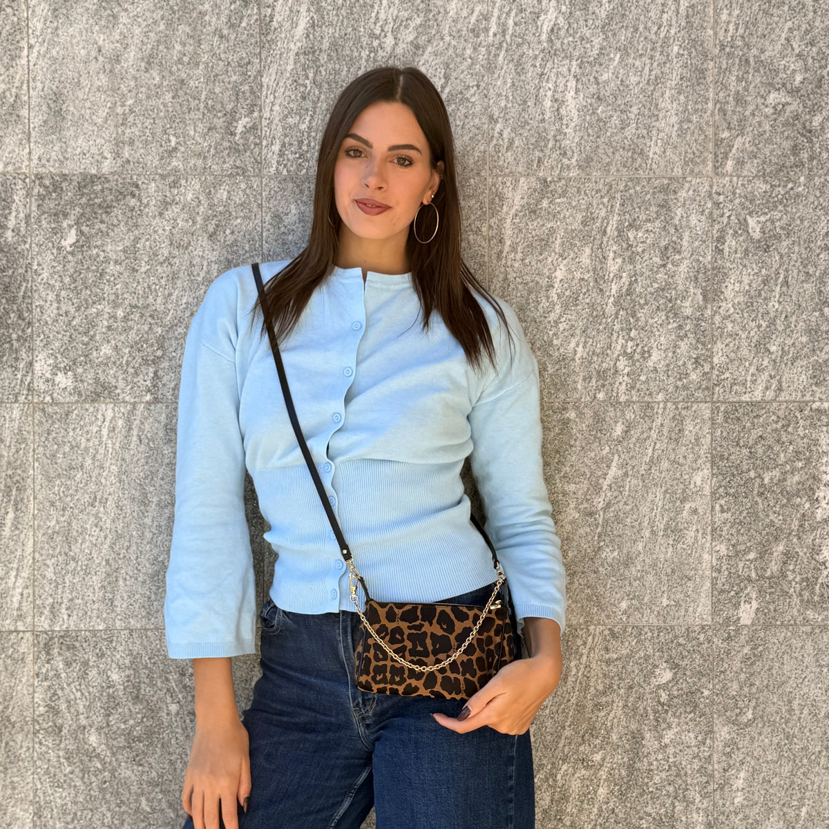 Fendi Borsa A Spalla In Stampa Leopardata