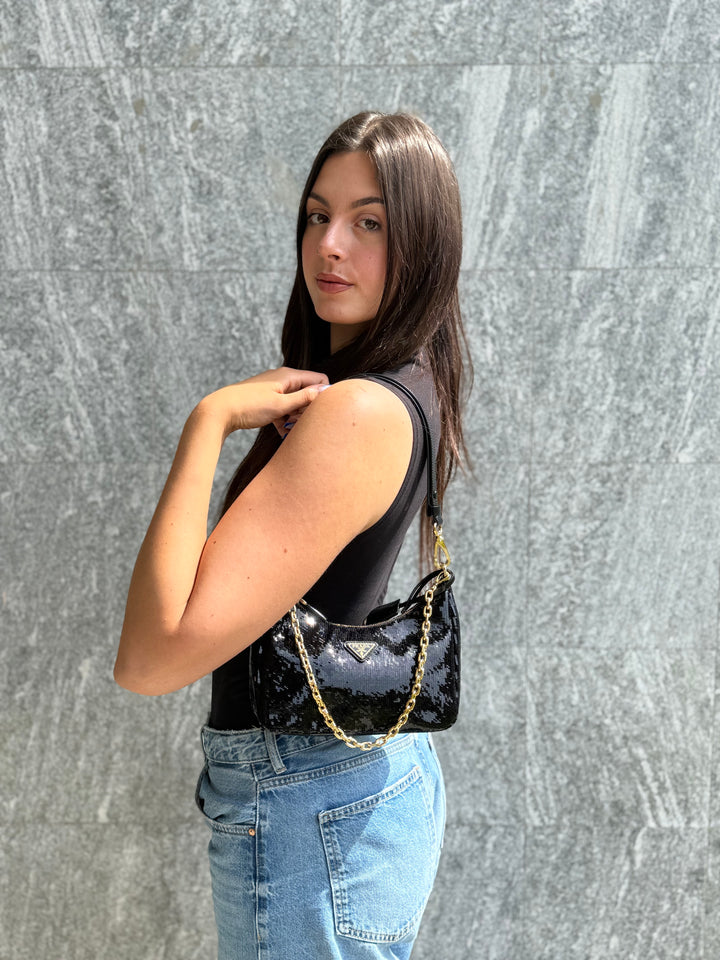Prada Re-Nylon Con Paillettes