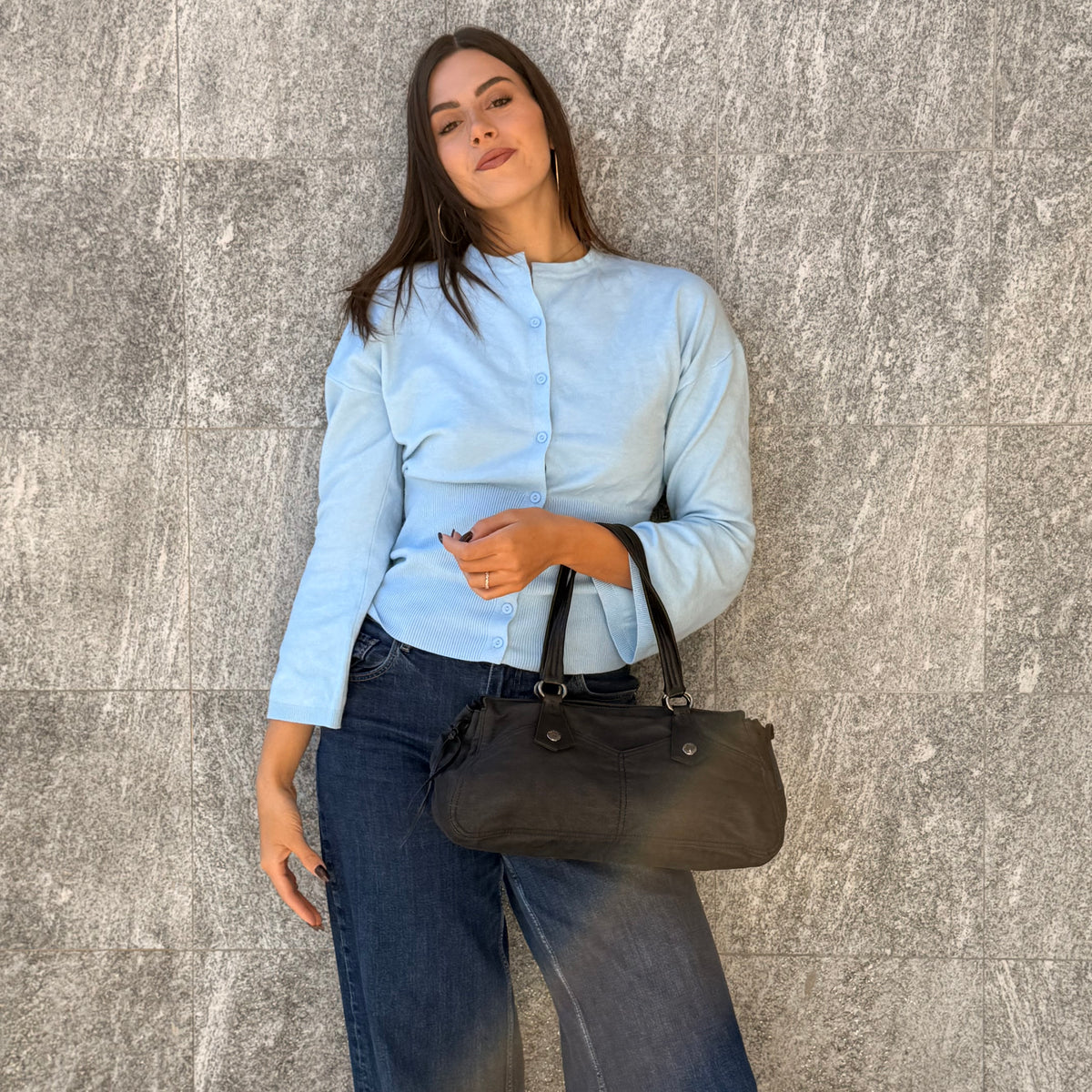 Prada Borsa A Spalla In Denim
