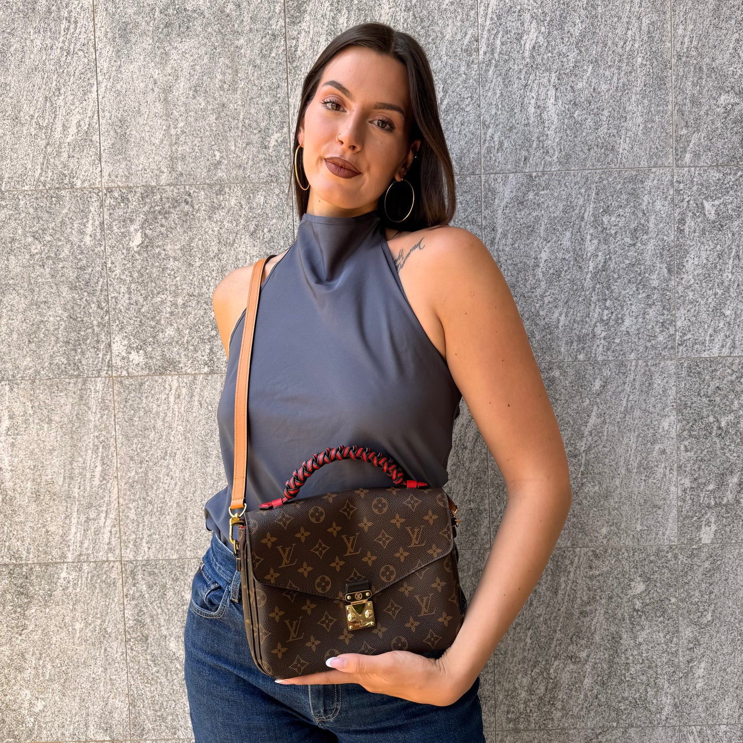Louis Vuitton Pochette Mètis Braided Coquelicot