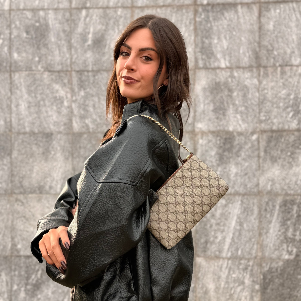 Gucci GG Supreme Borsa A Spalla