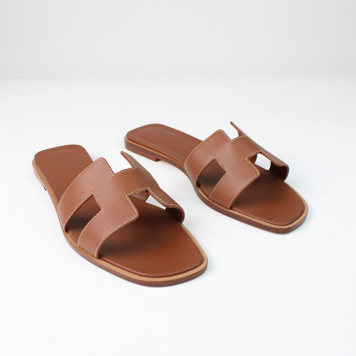 Hermès Sandali Oran Marroni Taglia 40.5