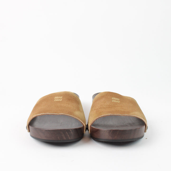 Miu Miu clogs in faded suede