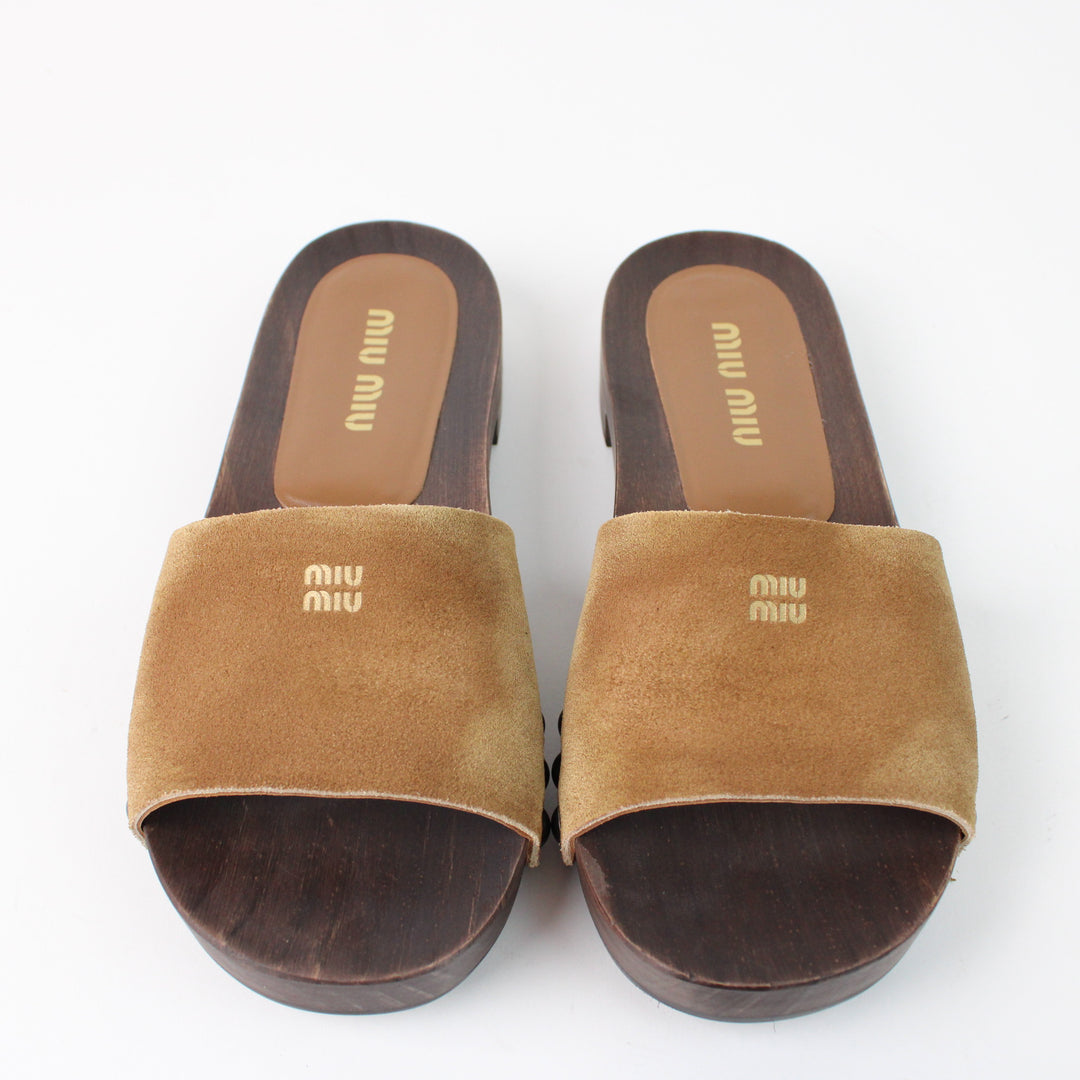Miu Miu clogs in faded suede