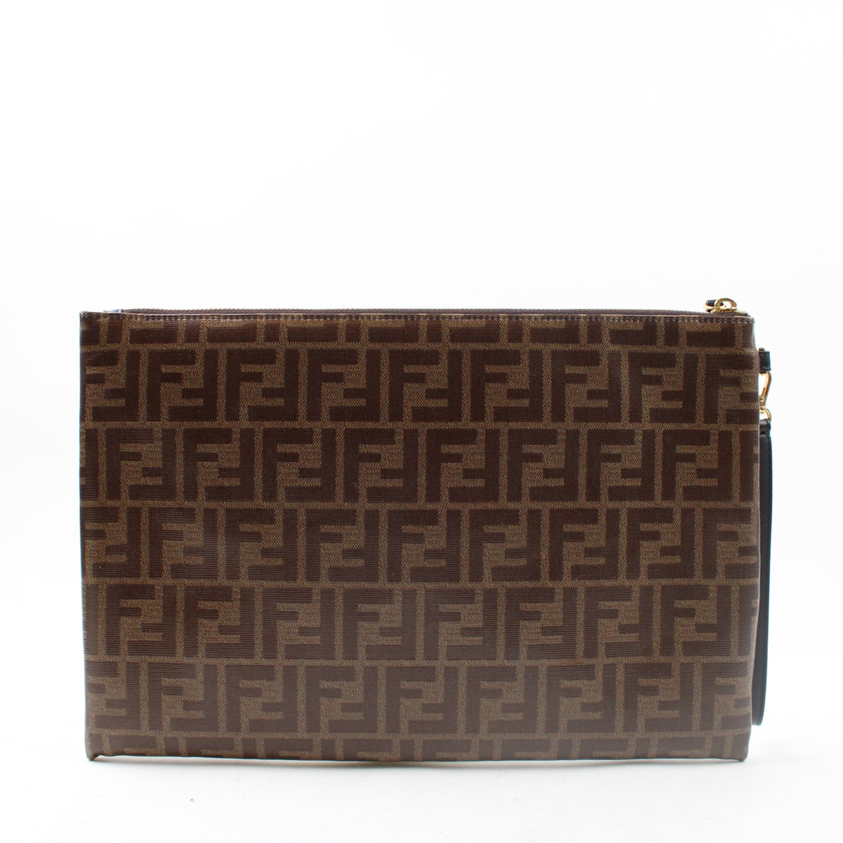 Fendi Large Flat Pouch In Tessuto Vetrificato