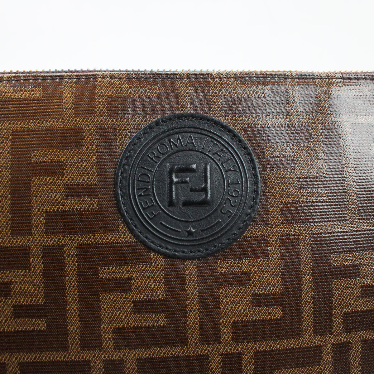 Fendi Large Flat Pouch In Tessuto Vetrificato