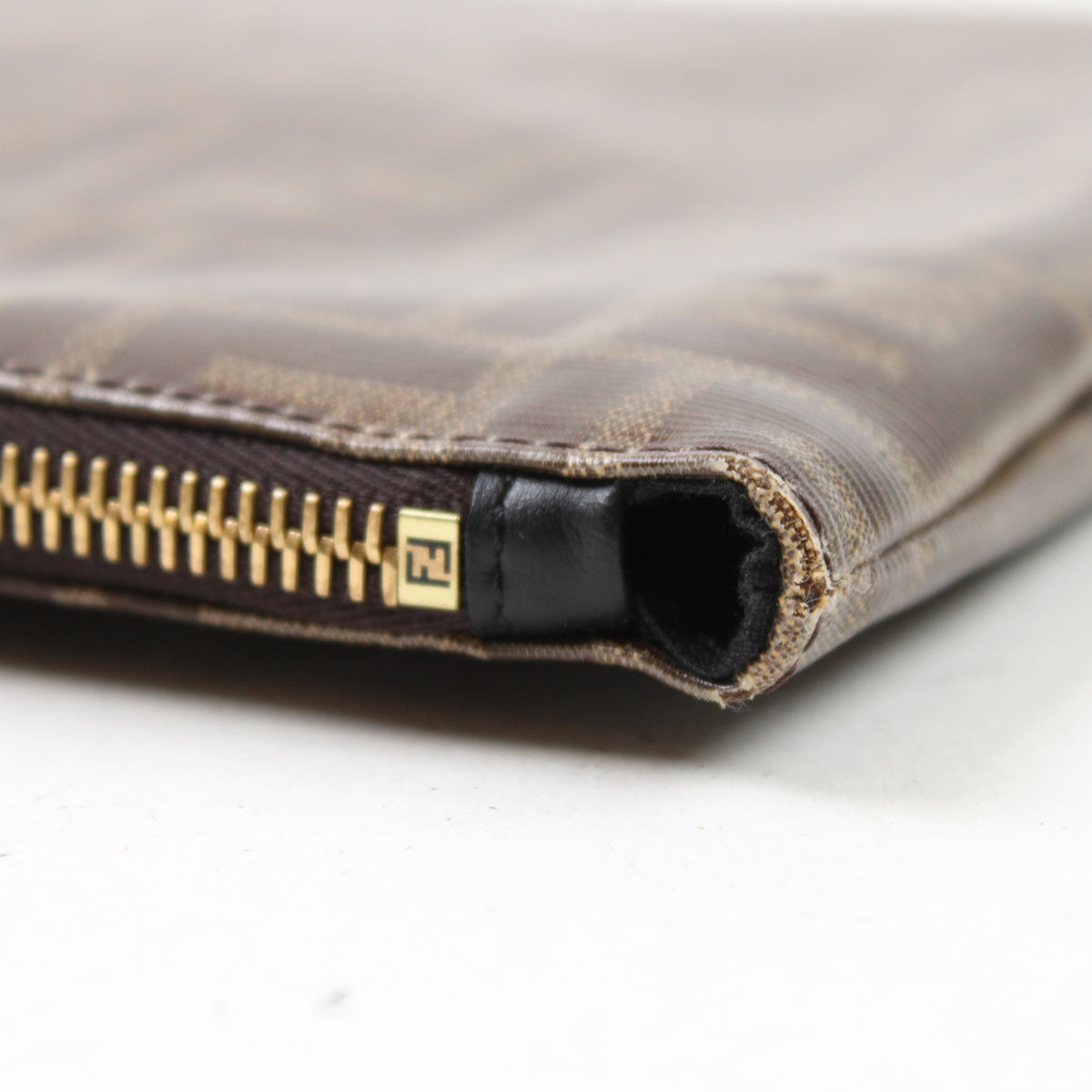 Fendi Large Flat Pouch In Tessuto Vetrificato