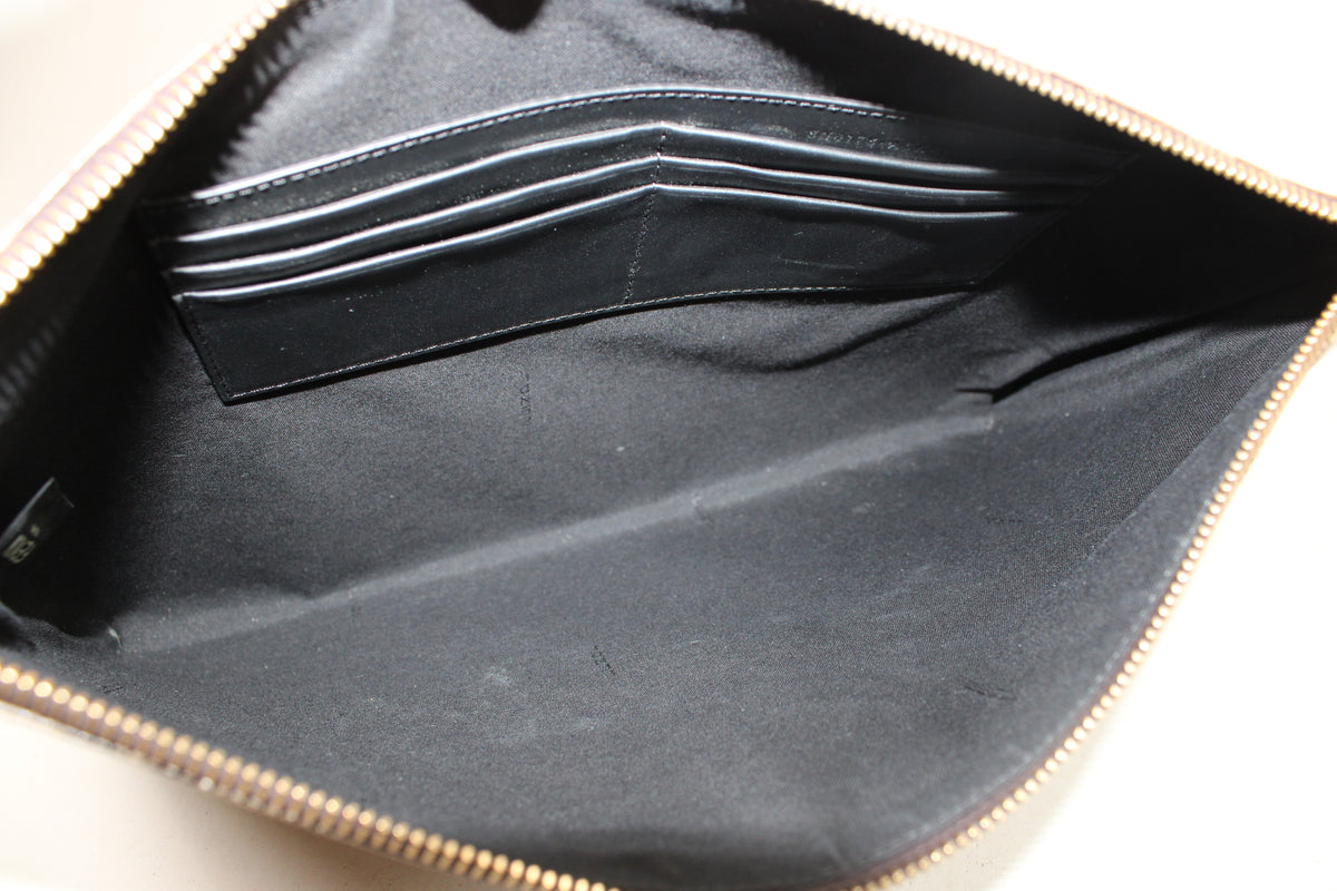 Fendi Large Flat Pouch In Tessuto Vetrificato