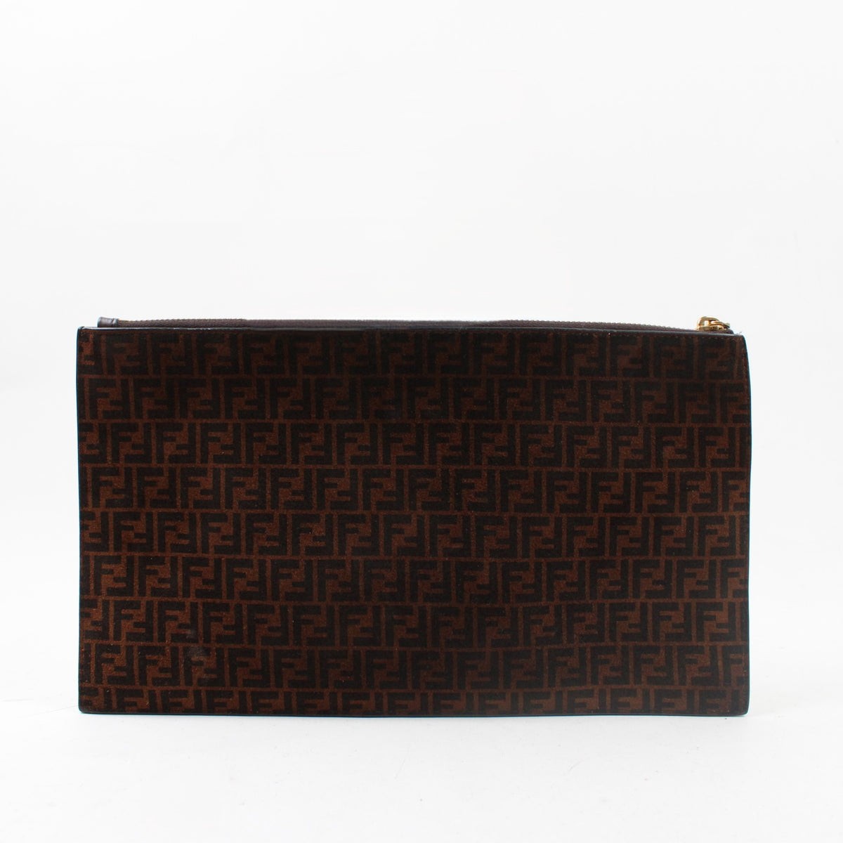 Fendi Medium Flat Pouch In Pelle Scamosciata