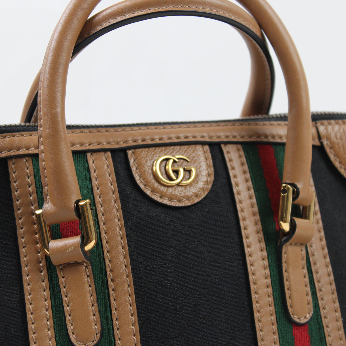 Gucci GG Ophidia Web Bauletto Top Handle