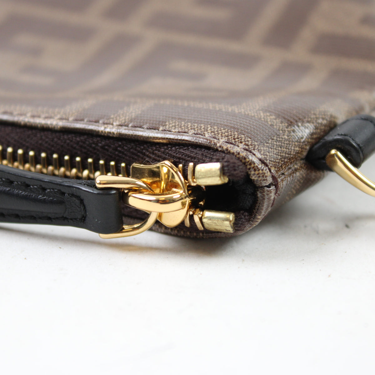 Fendi Large Flat Pouch In Tessuto Vetrificato