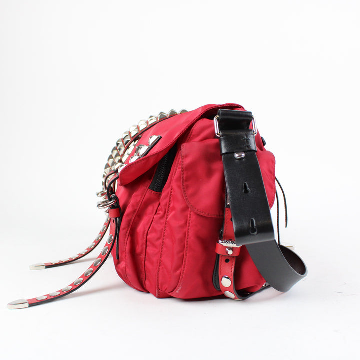 Prada Vela Studded Borsa A Tracolla