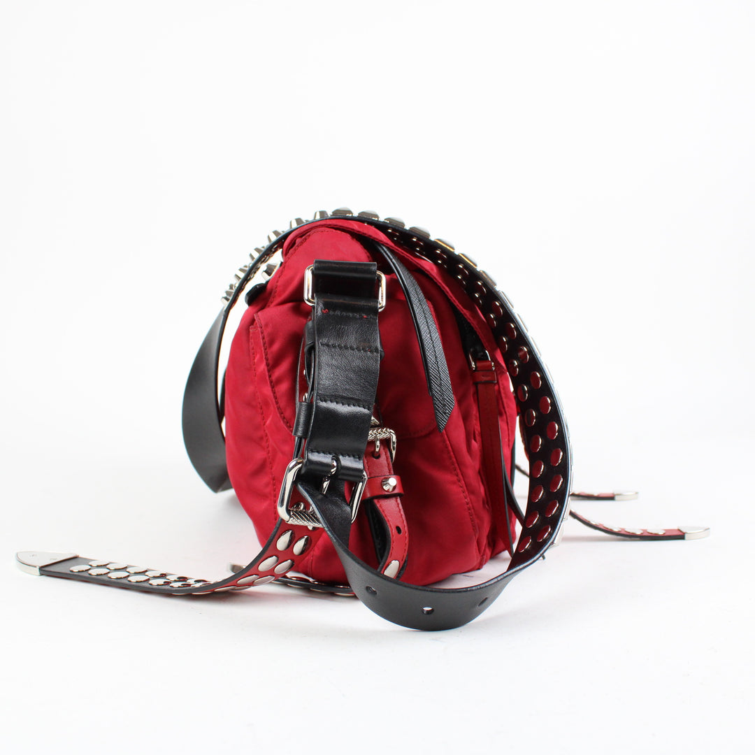 Prada Vela Studded Borsa A Tracolla