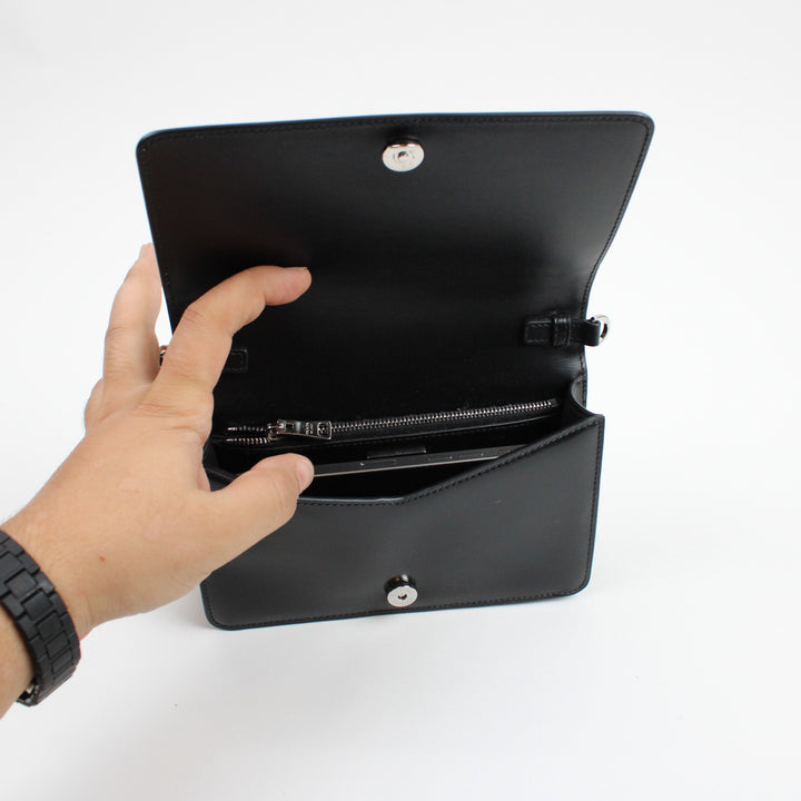 Prada Borsa A Spalla In Pelle Spazzolata