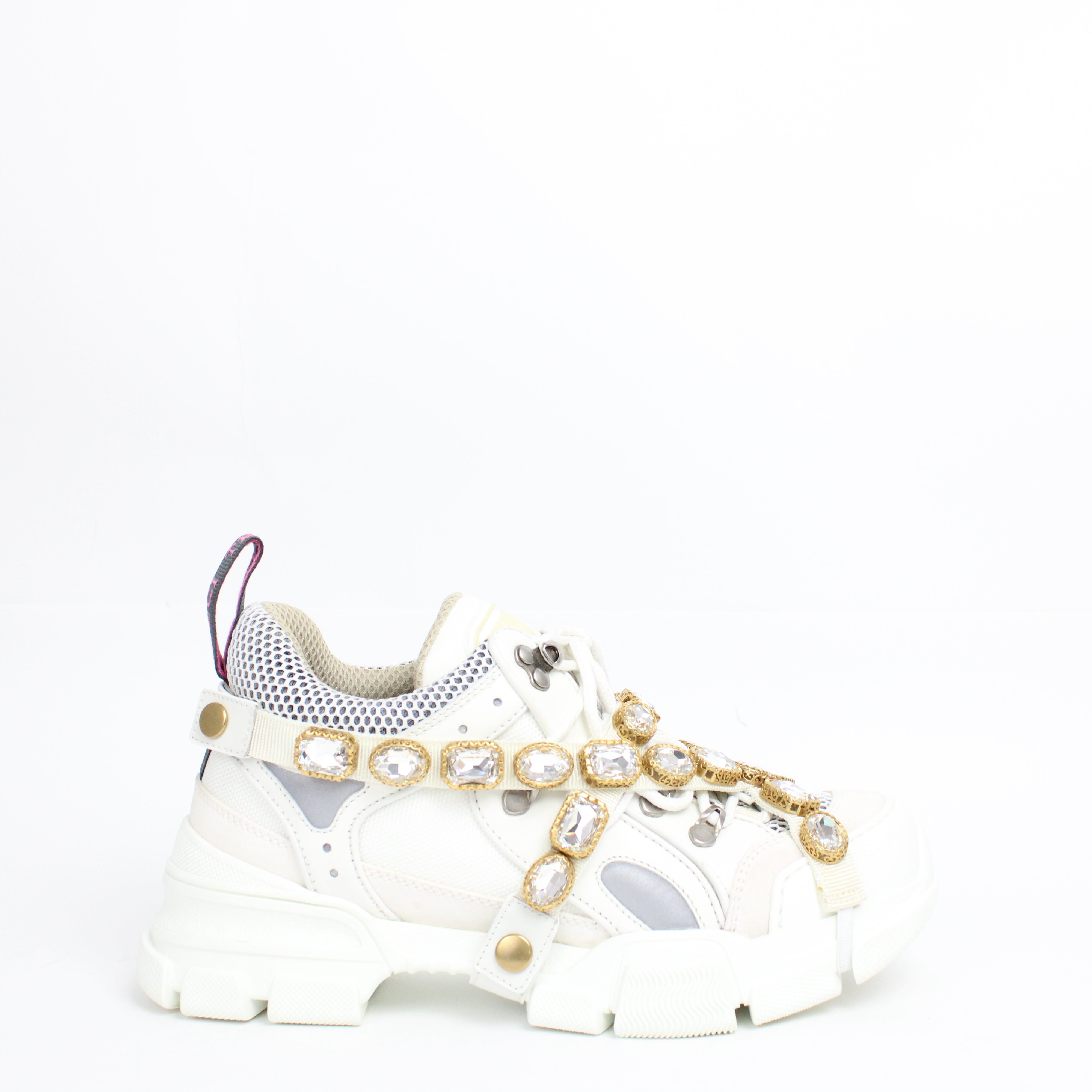 Gucci Flashtrek Sneakers White Size 39.5