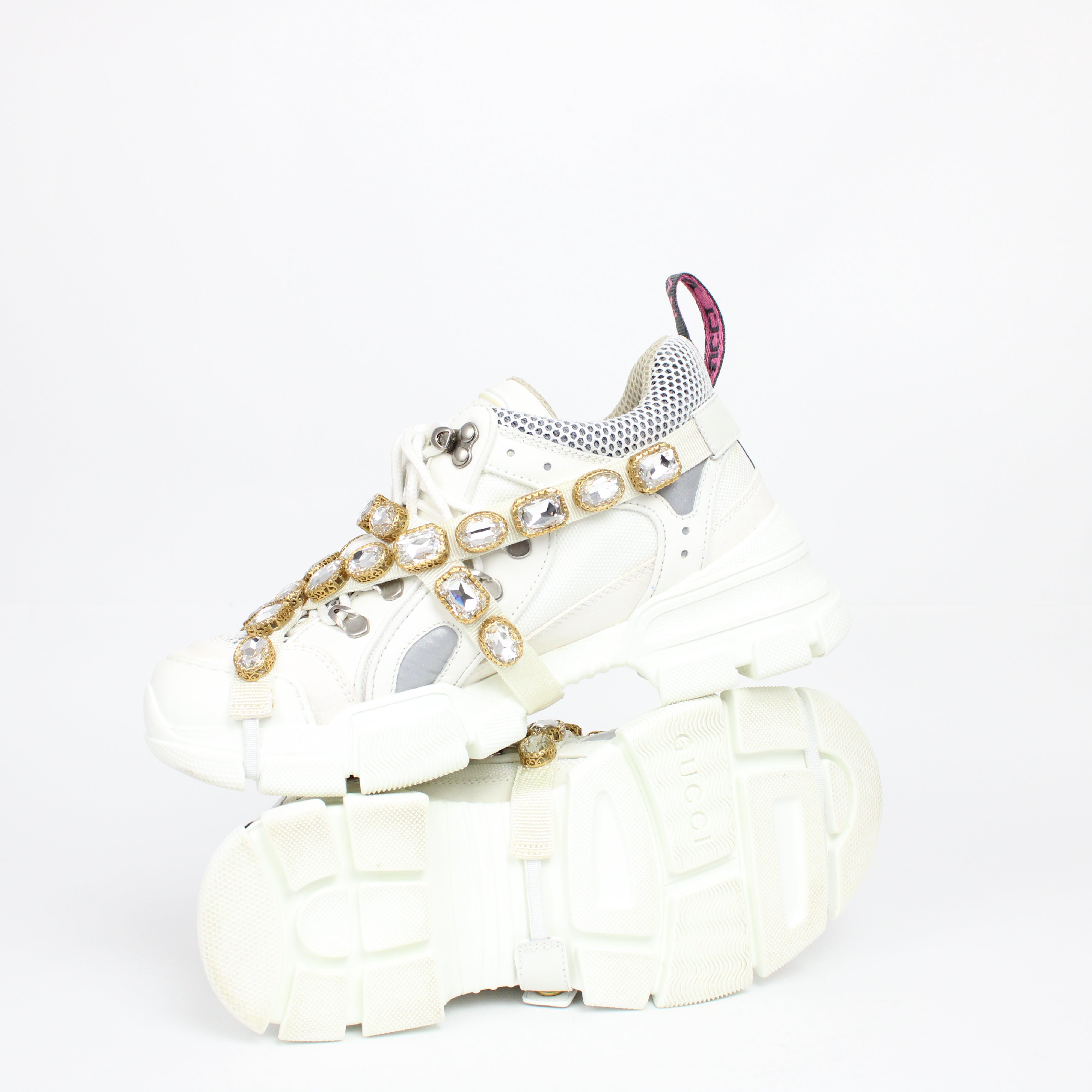 Gucci Flashtrek Sneakers White Size 39.5
