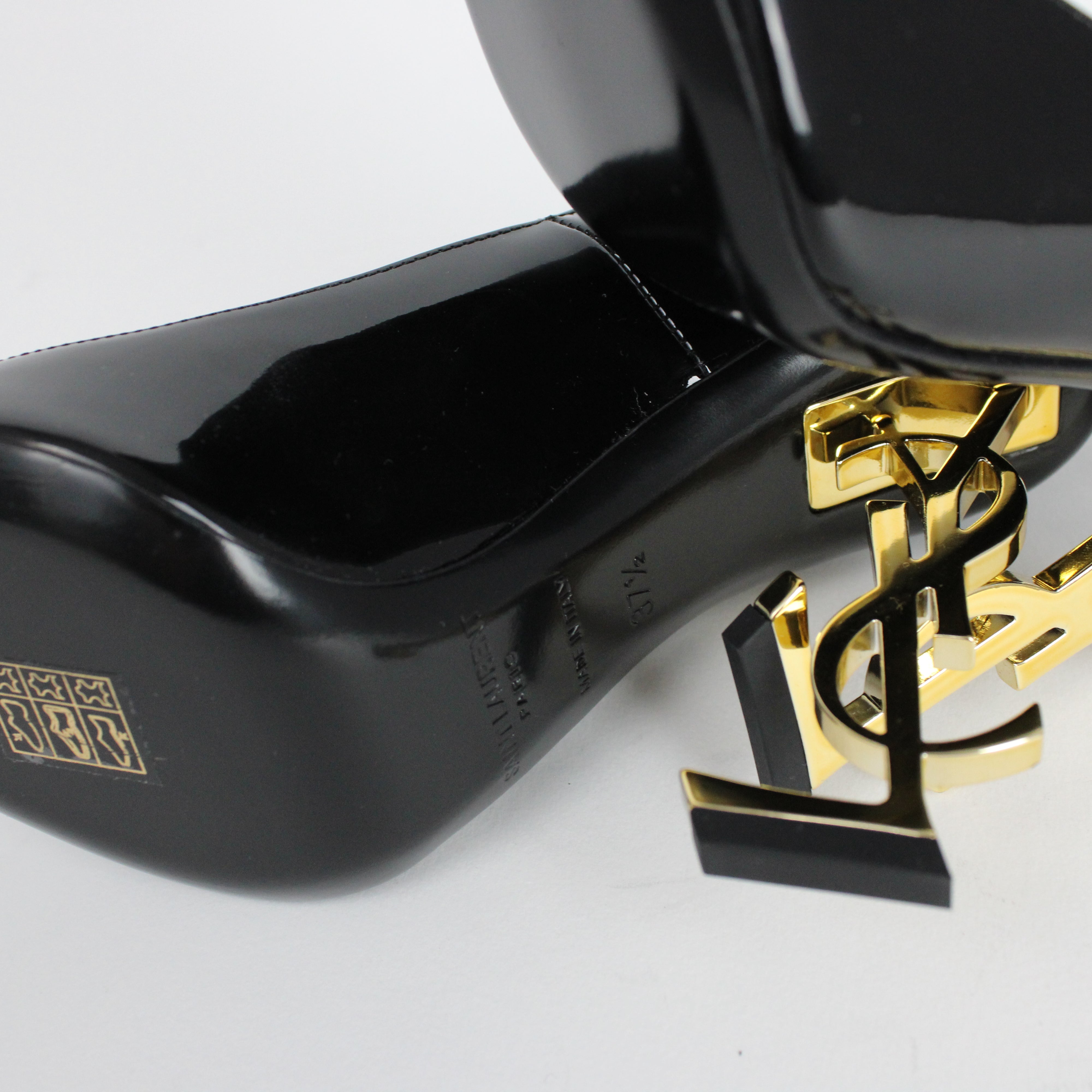 Saint Laurent Opyum Heel Black/Gold Size 37.5