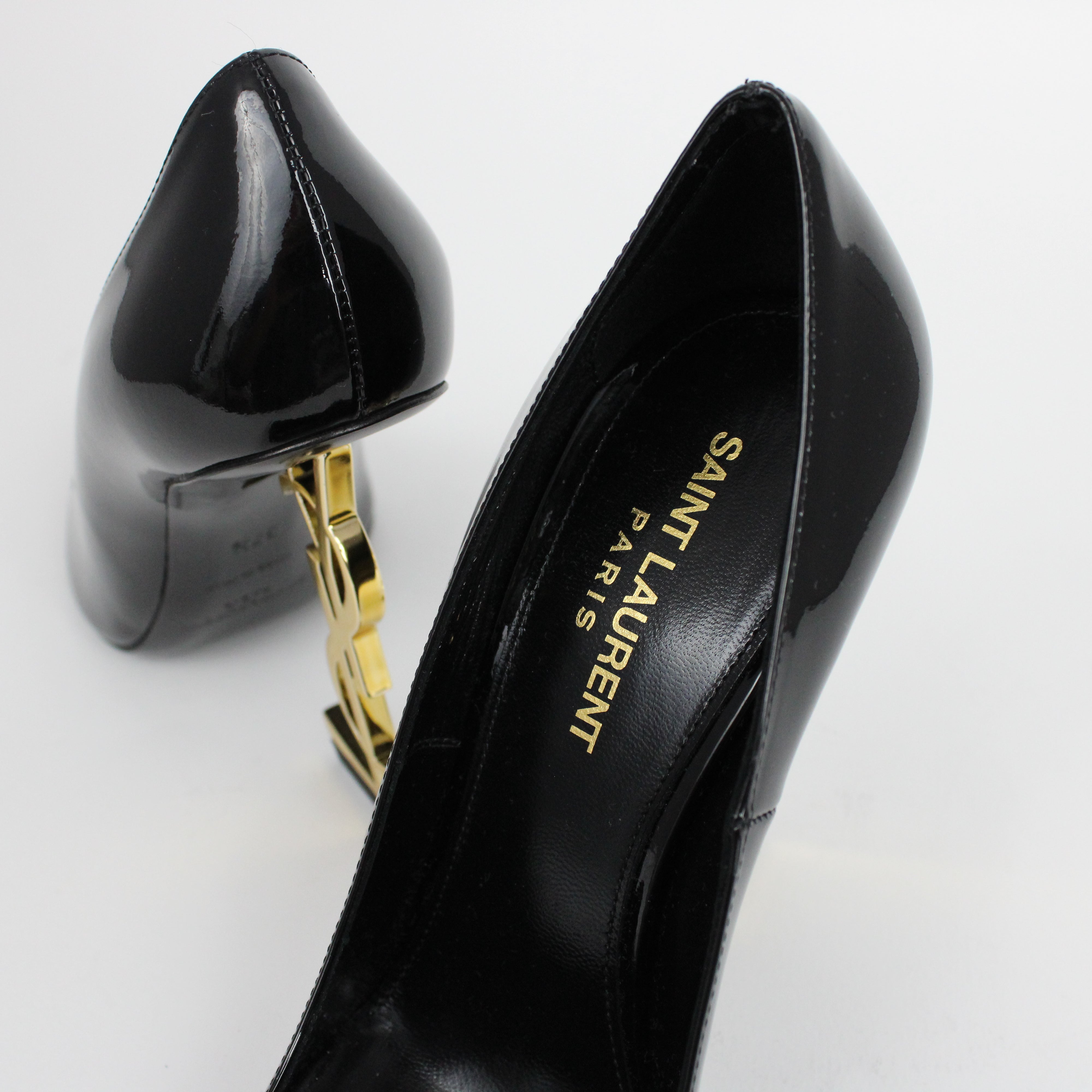 Saint Laurent Opyum Heel Black/Gold Size 37.5