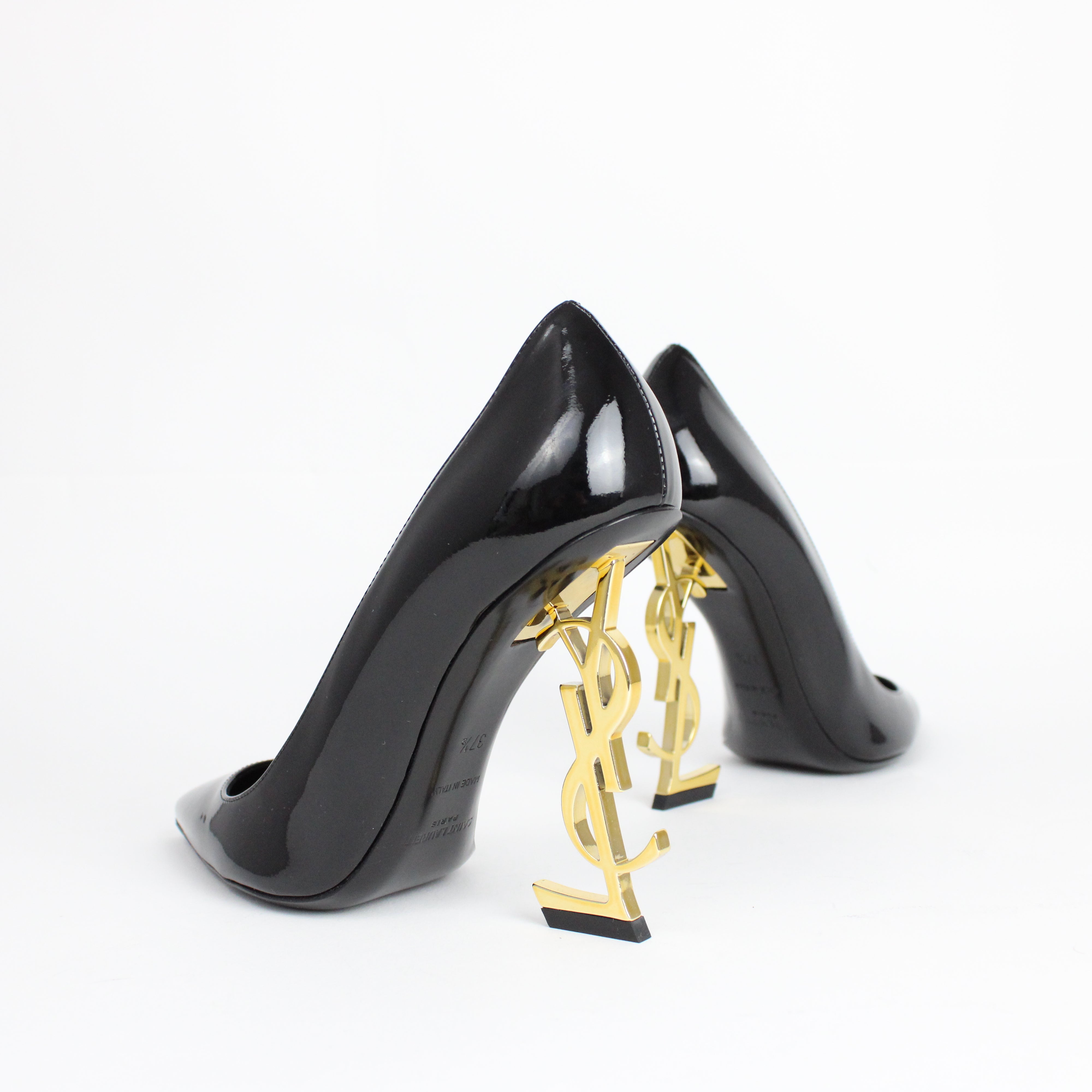 Saint Laurent Opyum Heel Black/Gold Size 37.5