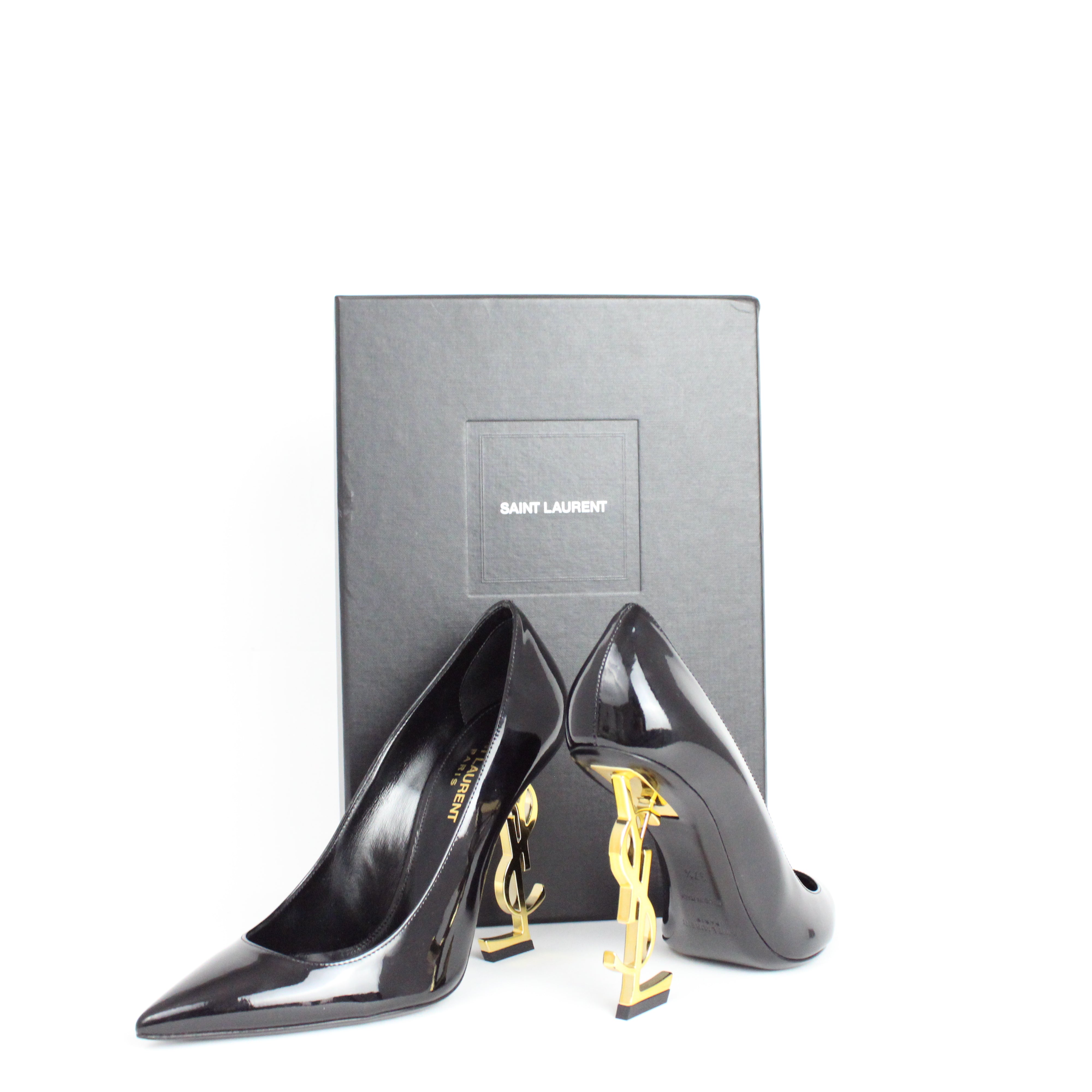 Saint Laurent Opyum Heel Black/Gold Size 37.5