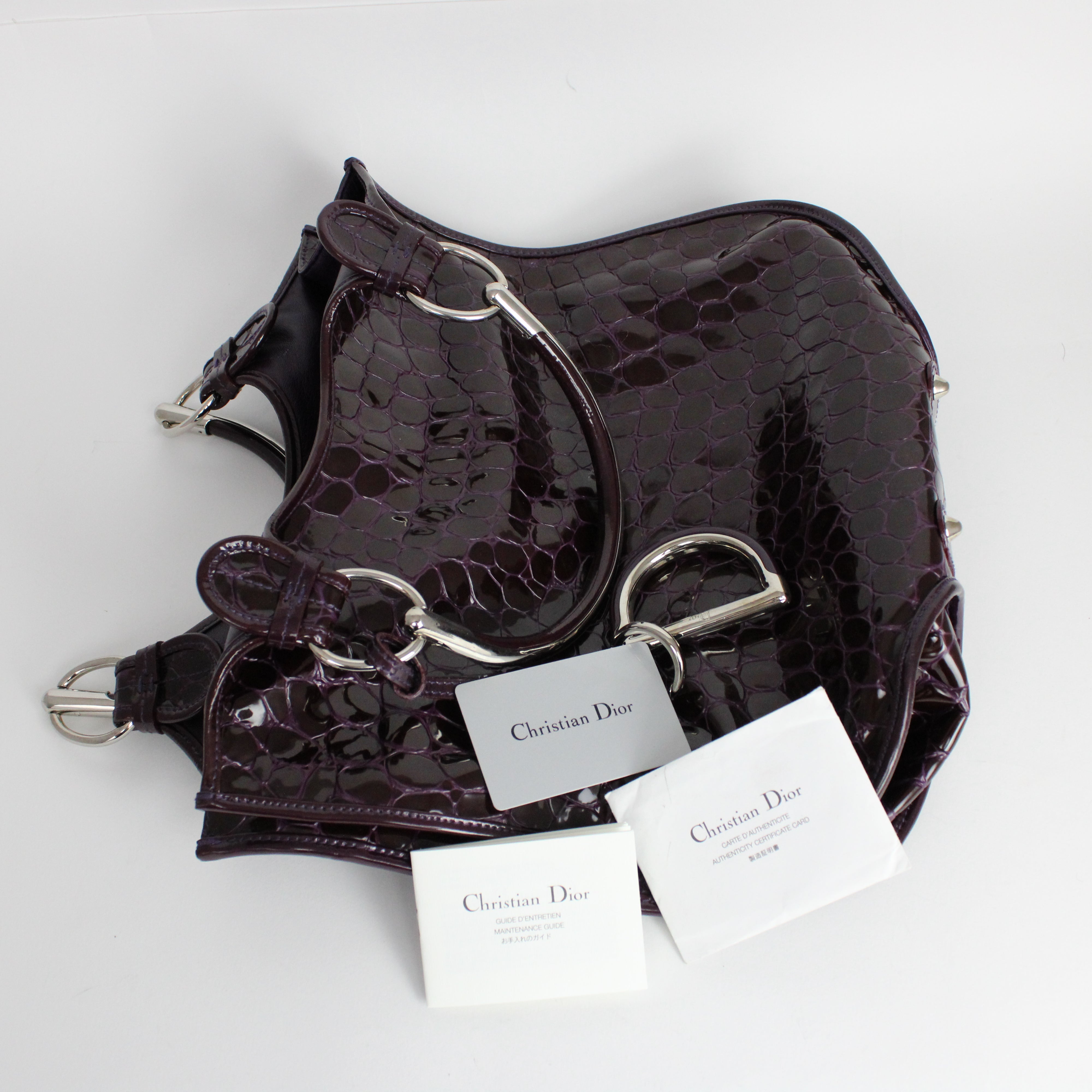 Christian Dior Bag 61 With Bordeaux Crocodile Print