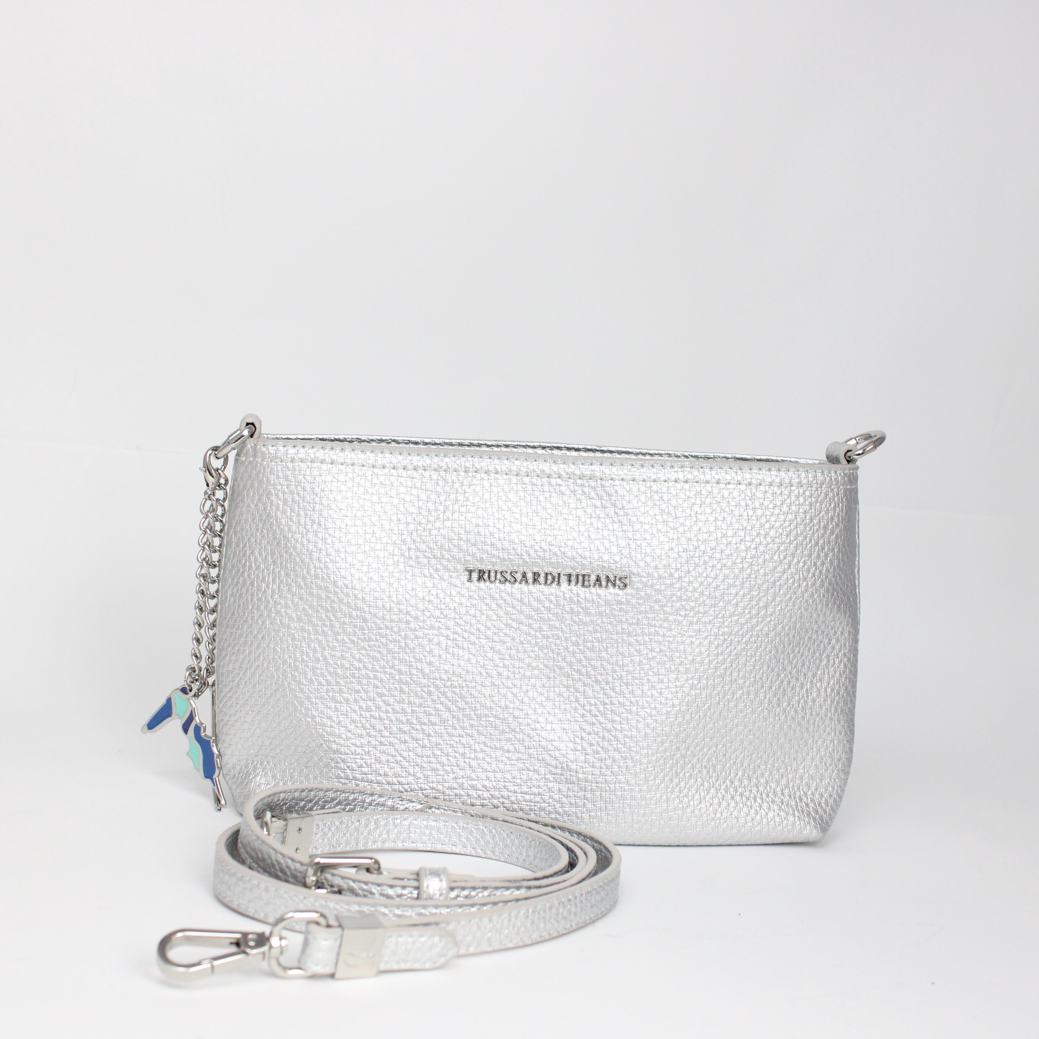 Trussardi Jeans Shoulder Bag Silver