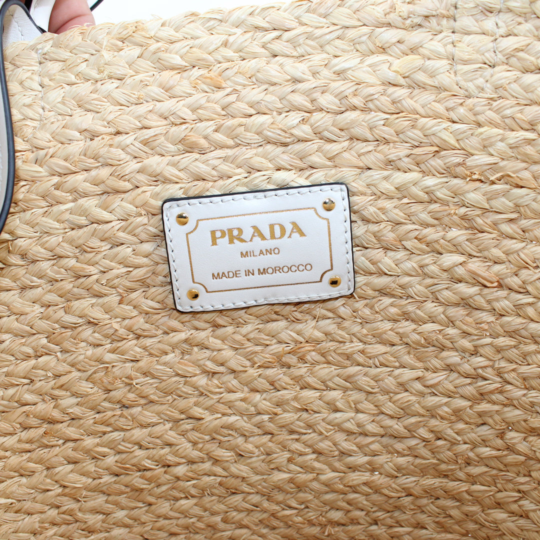 Prada Shopping Bag In Rafia