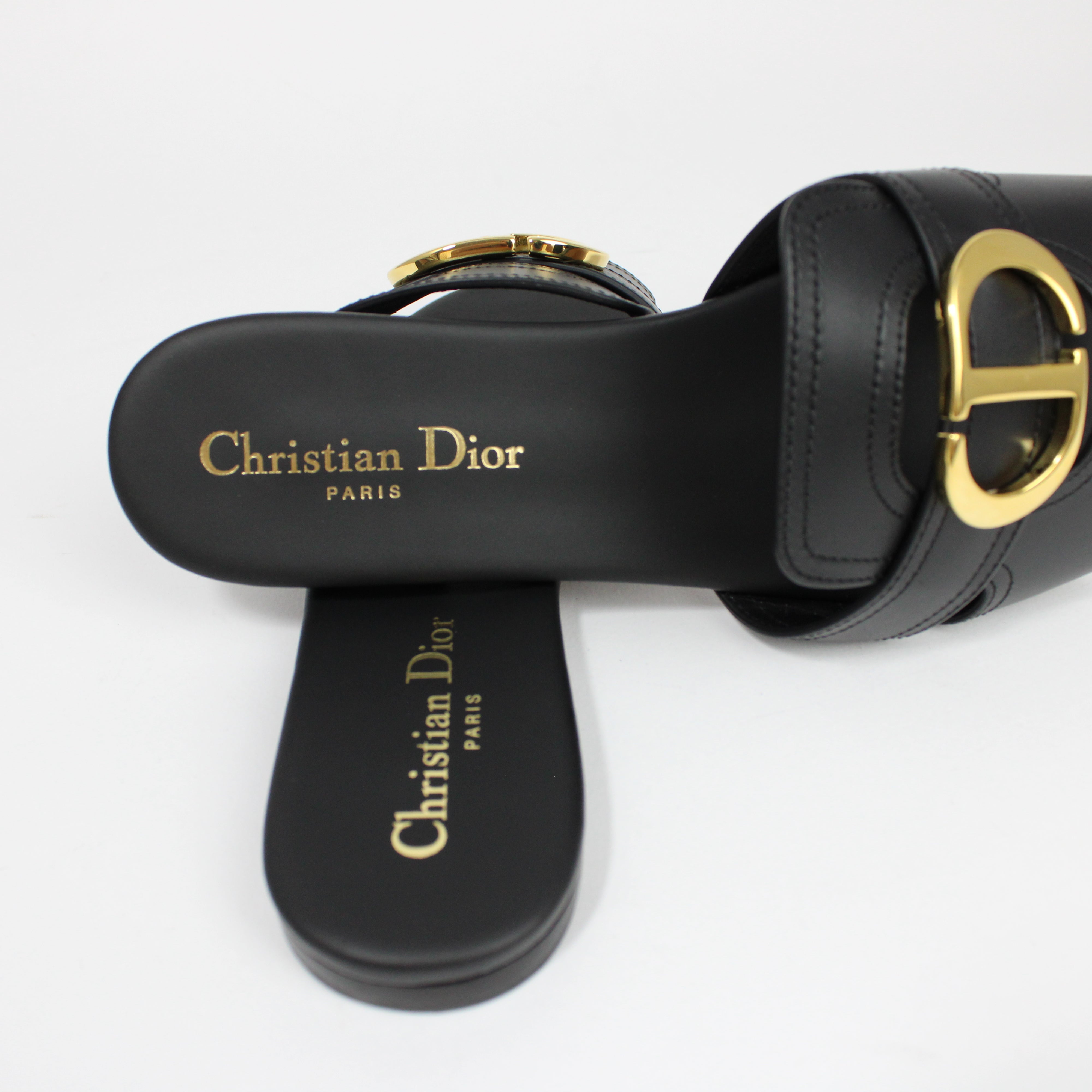 Christian Dior 30 Montaigne Sandali Nero Taglia 38
