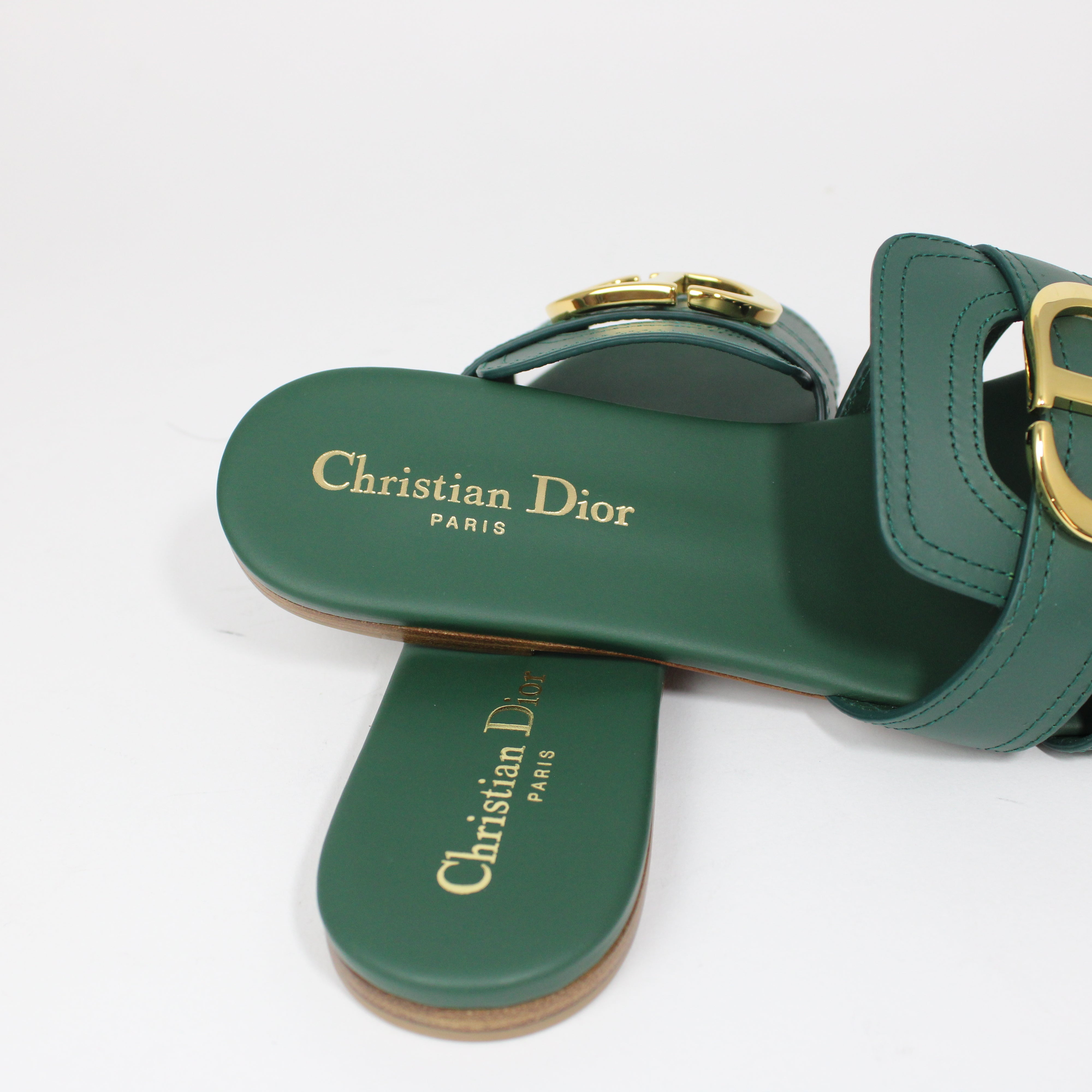 Christian Dior 30 Montaigne Sandali Verde Taglia 38.5