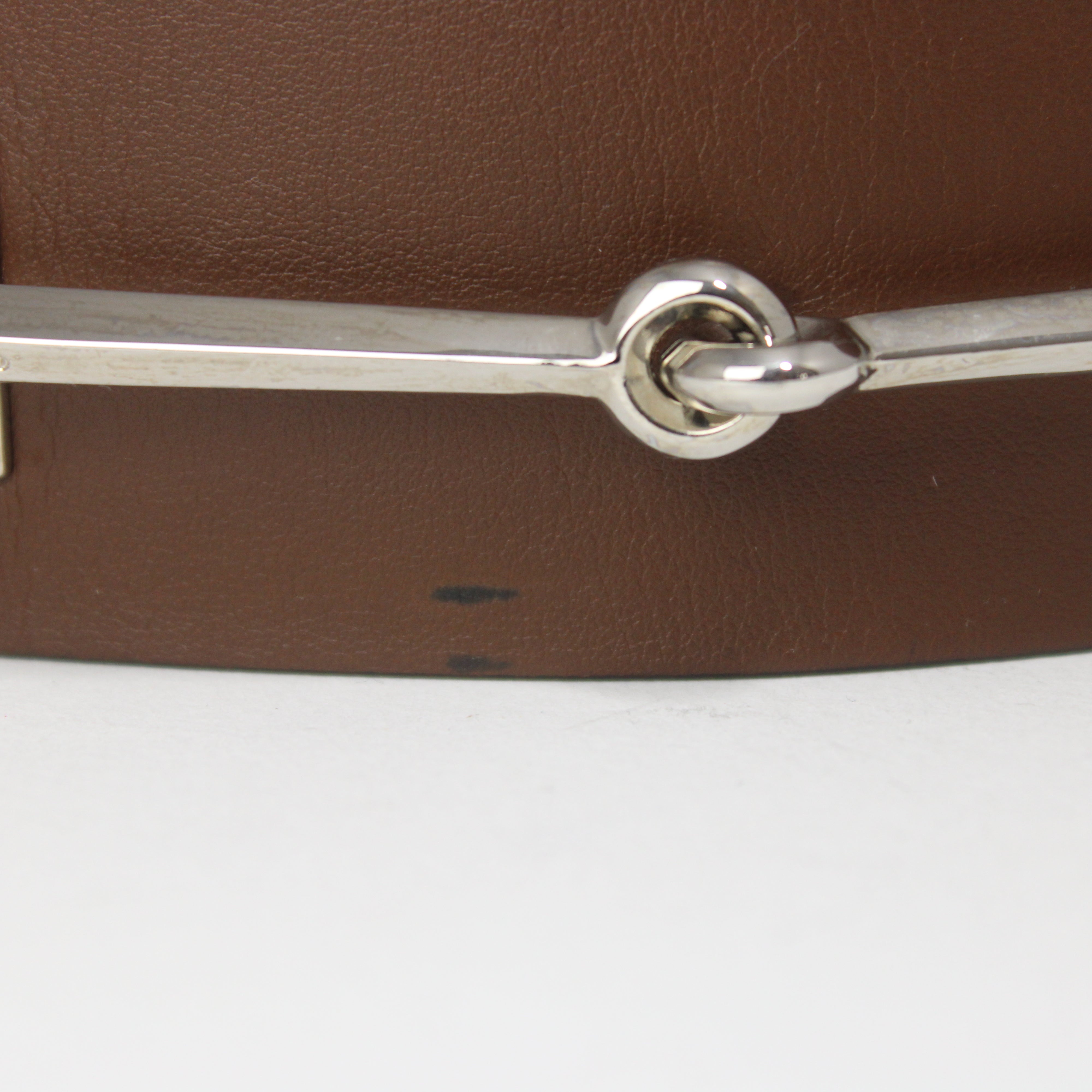 Gucci Cintura Horsebit In Pelle Marrone Taglia 85cm