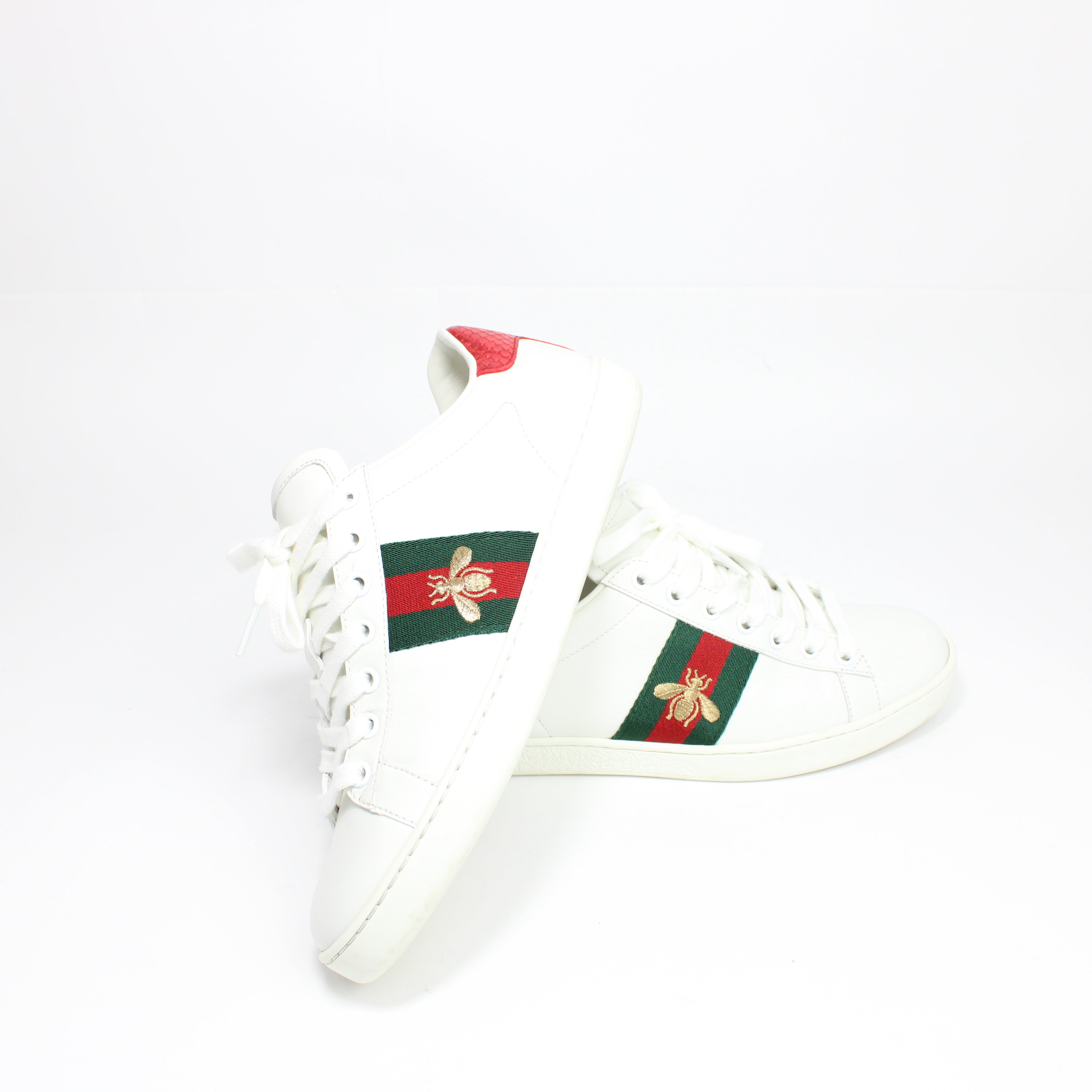 Gucci Ace Donna Ricamo Ape Sneakers Taglia 37,5