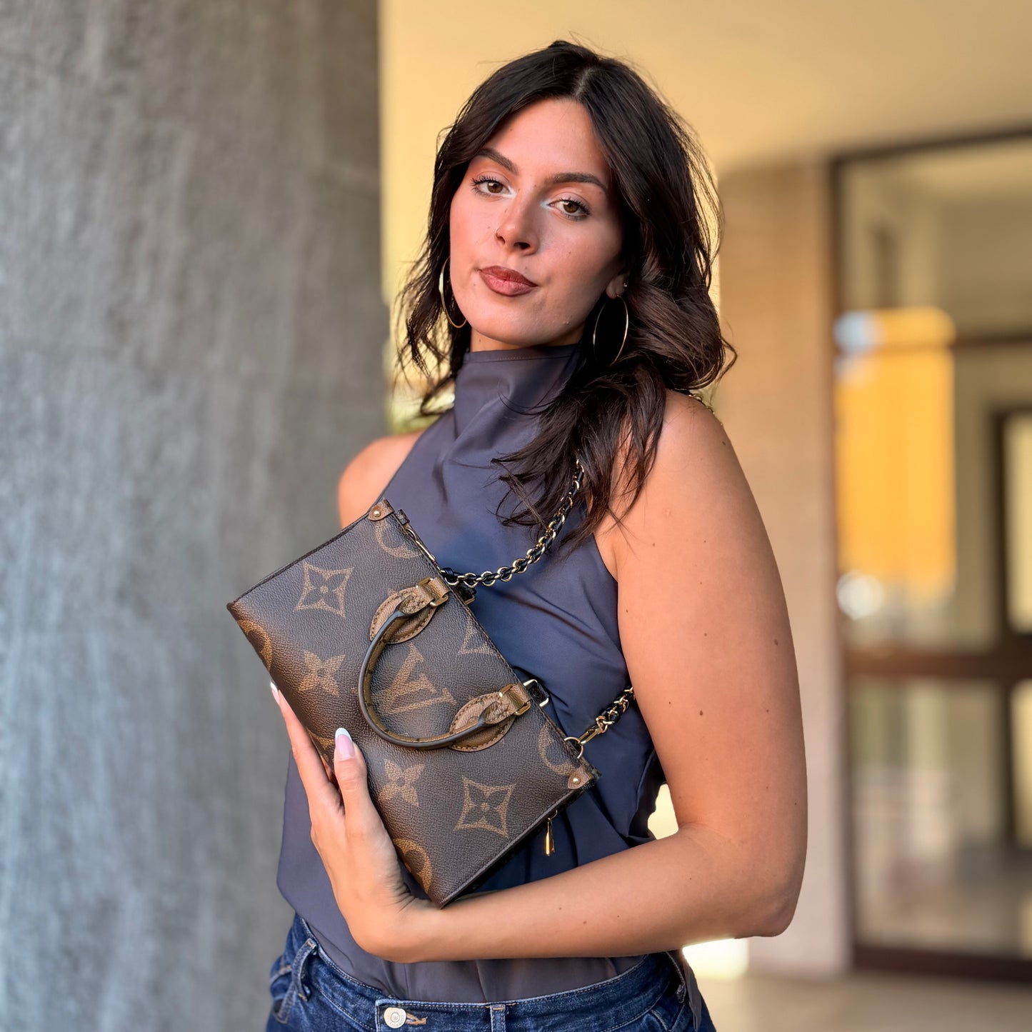 Louis Vuitton Onthego East West Canvas Reverse