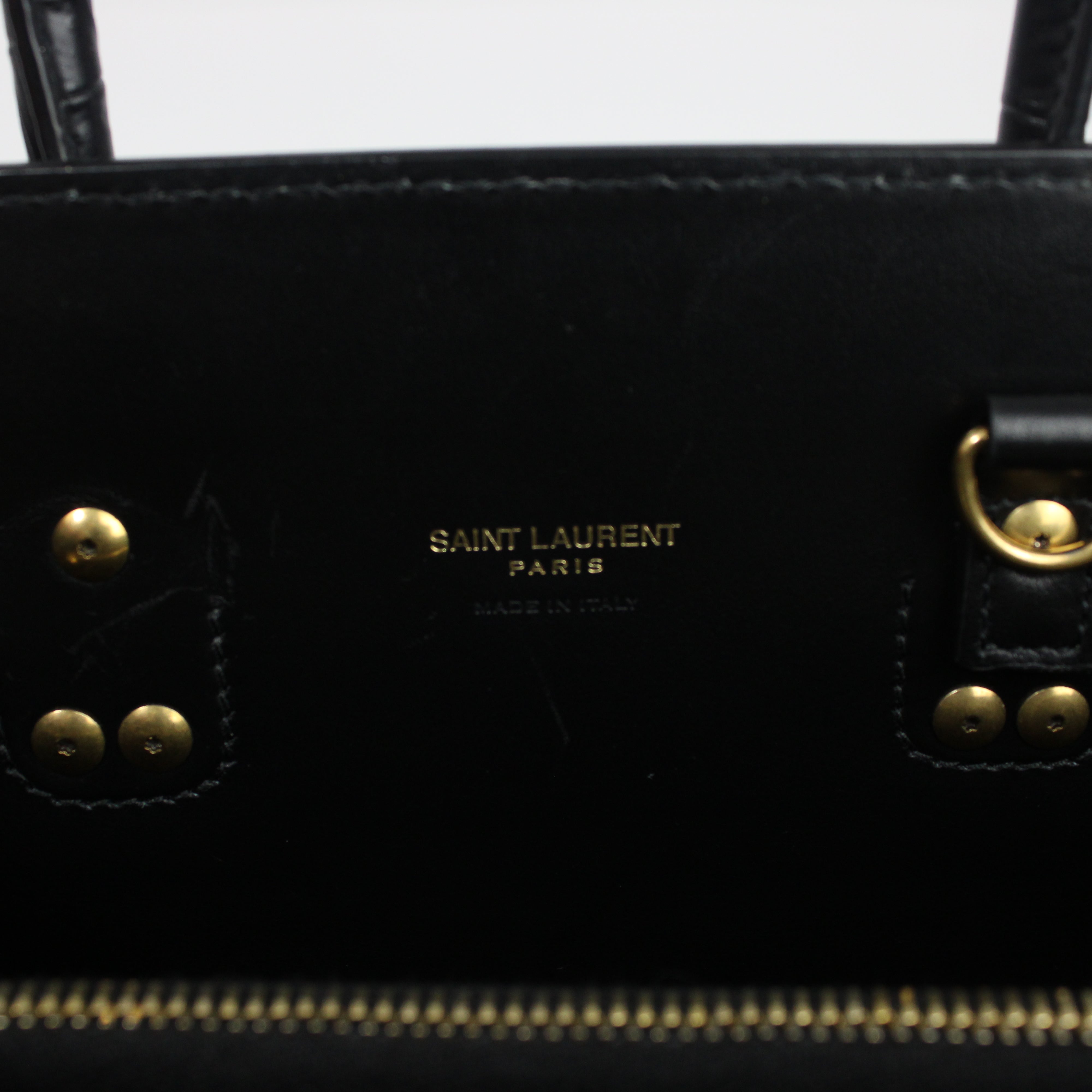 Saint laurent Sac De Jour Baby In Pelle Opaca Goffrata Coccodrillo