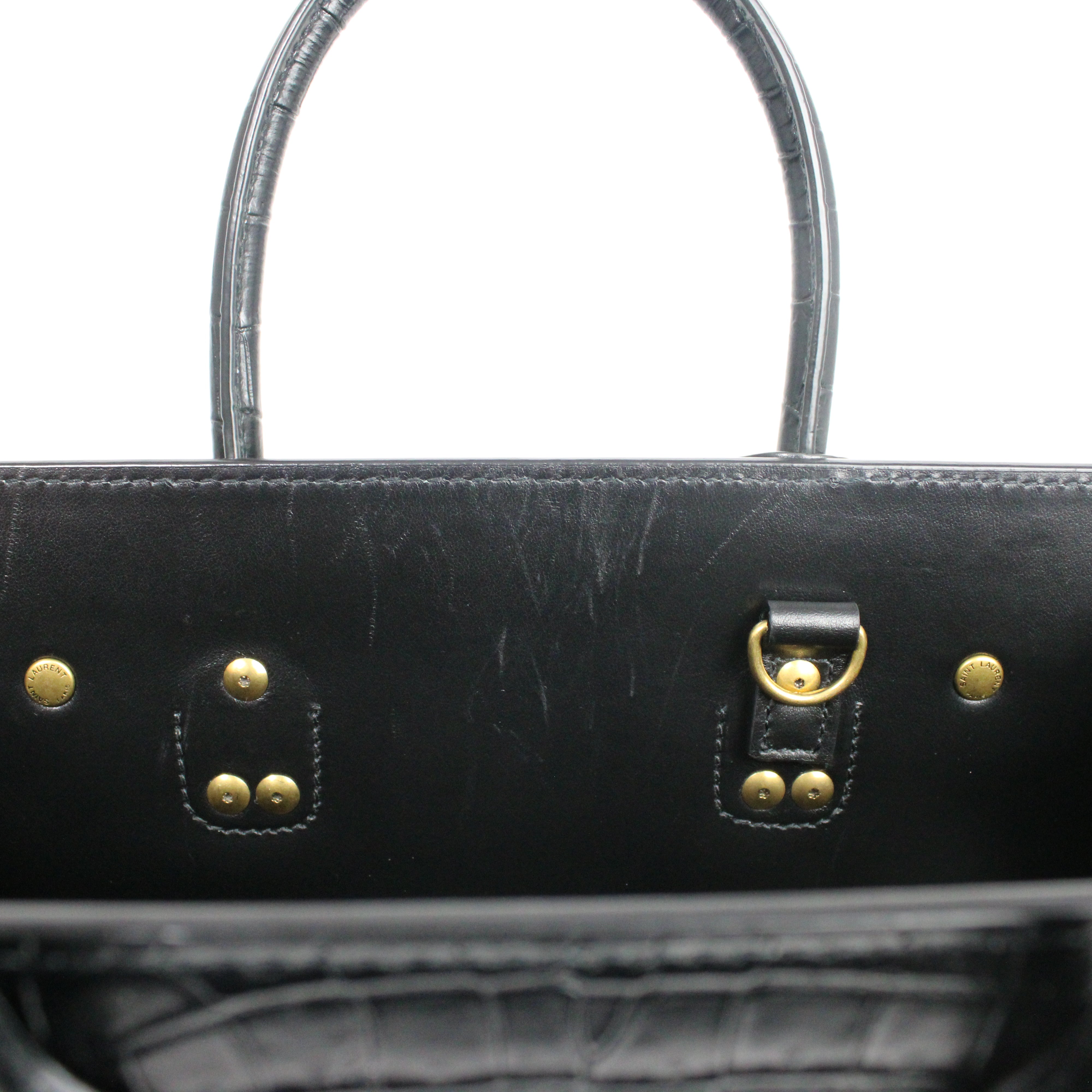 Saint laurent Sac De Jour Baby In Pelle Opaca Goffrata Coccodrillo