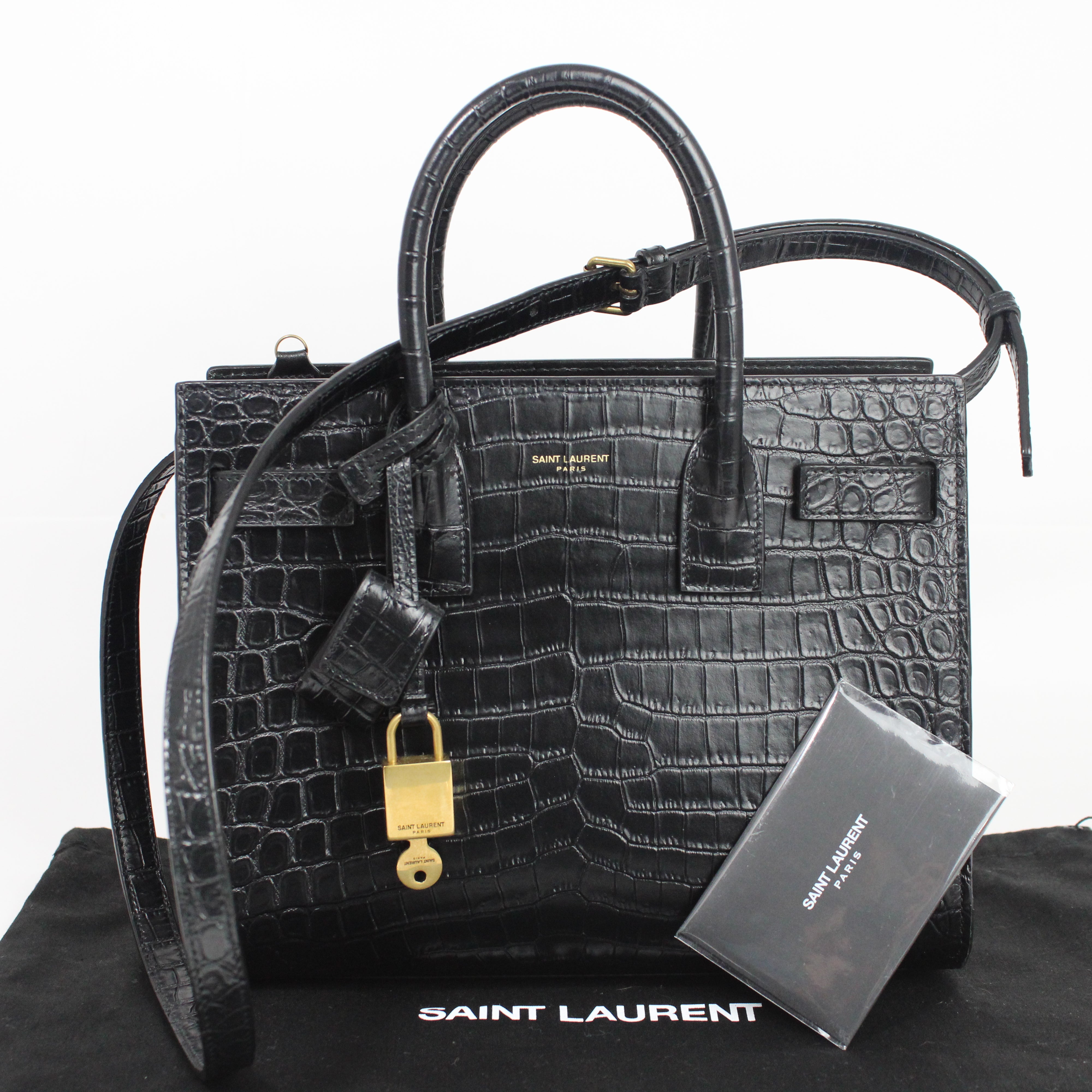 Saint laurent Sac De Jour Baby In Pelle Opaca Goffrata Coccodrillo