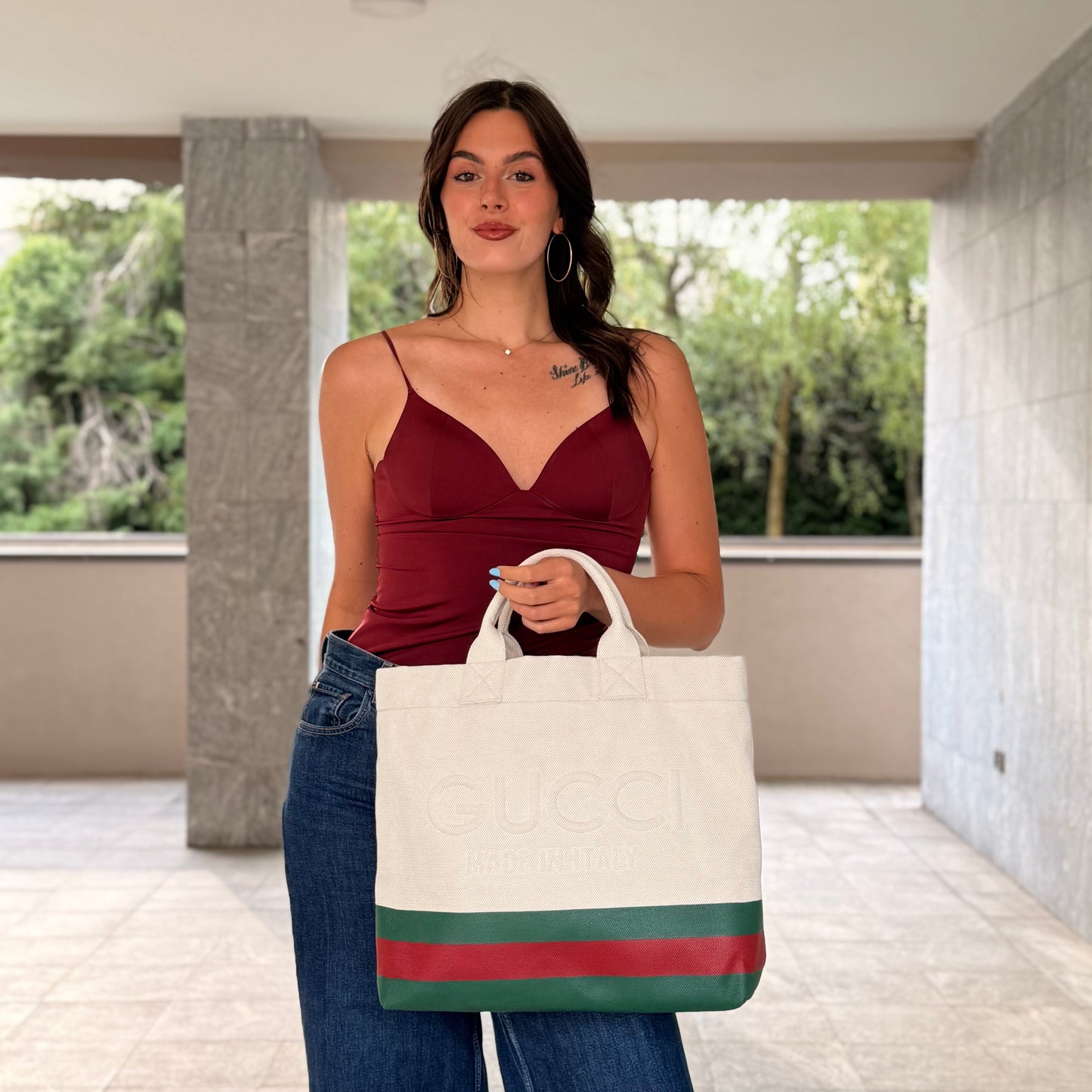 Gucci Ophidia Tote Bag Tricolore